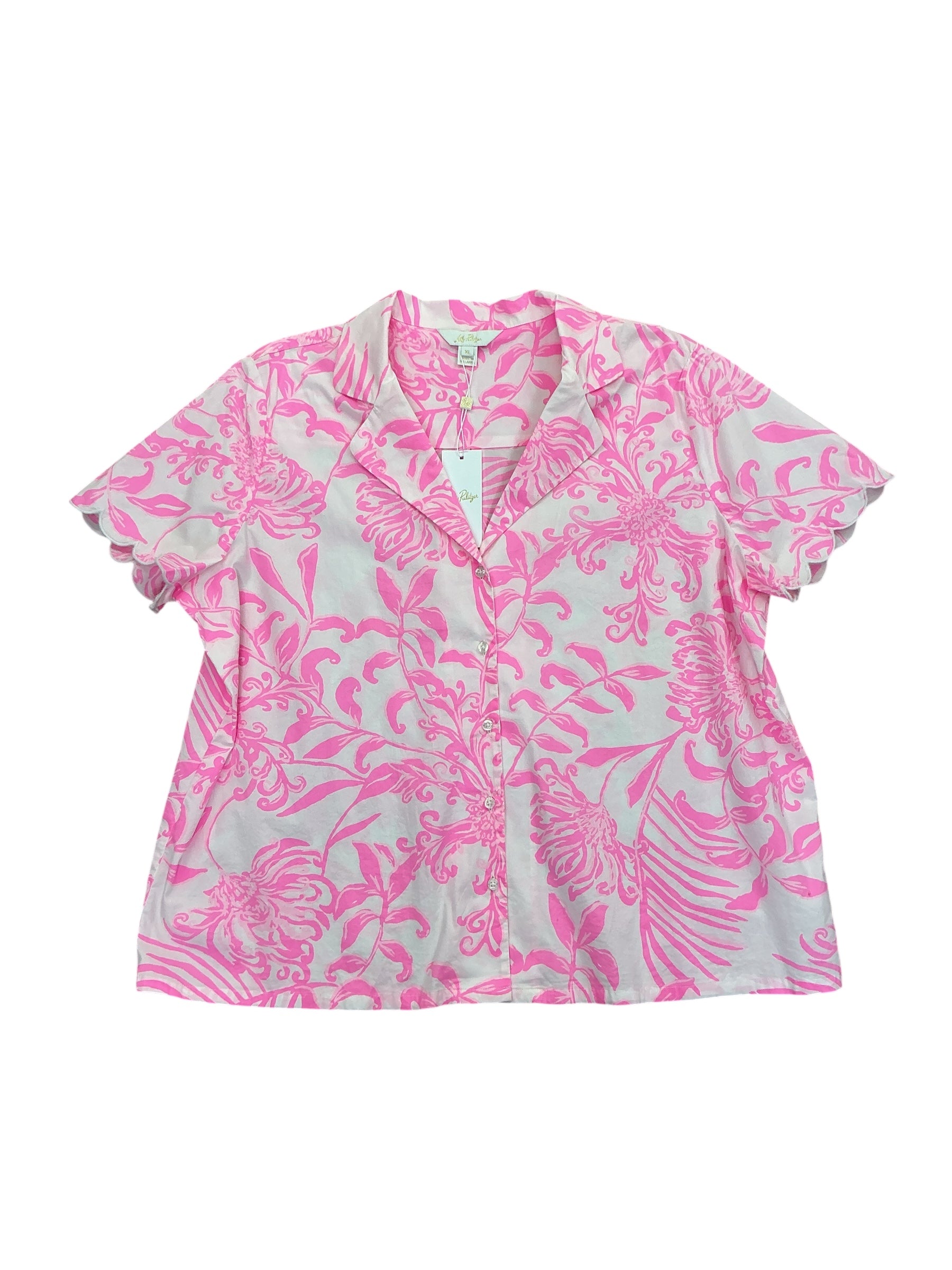 Lilly Pulitzer NWT Marlita PJ Top Rousseau Pink Glisten In The Sun - Size XL
