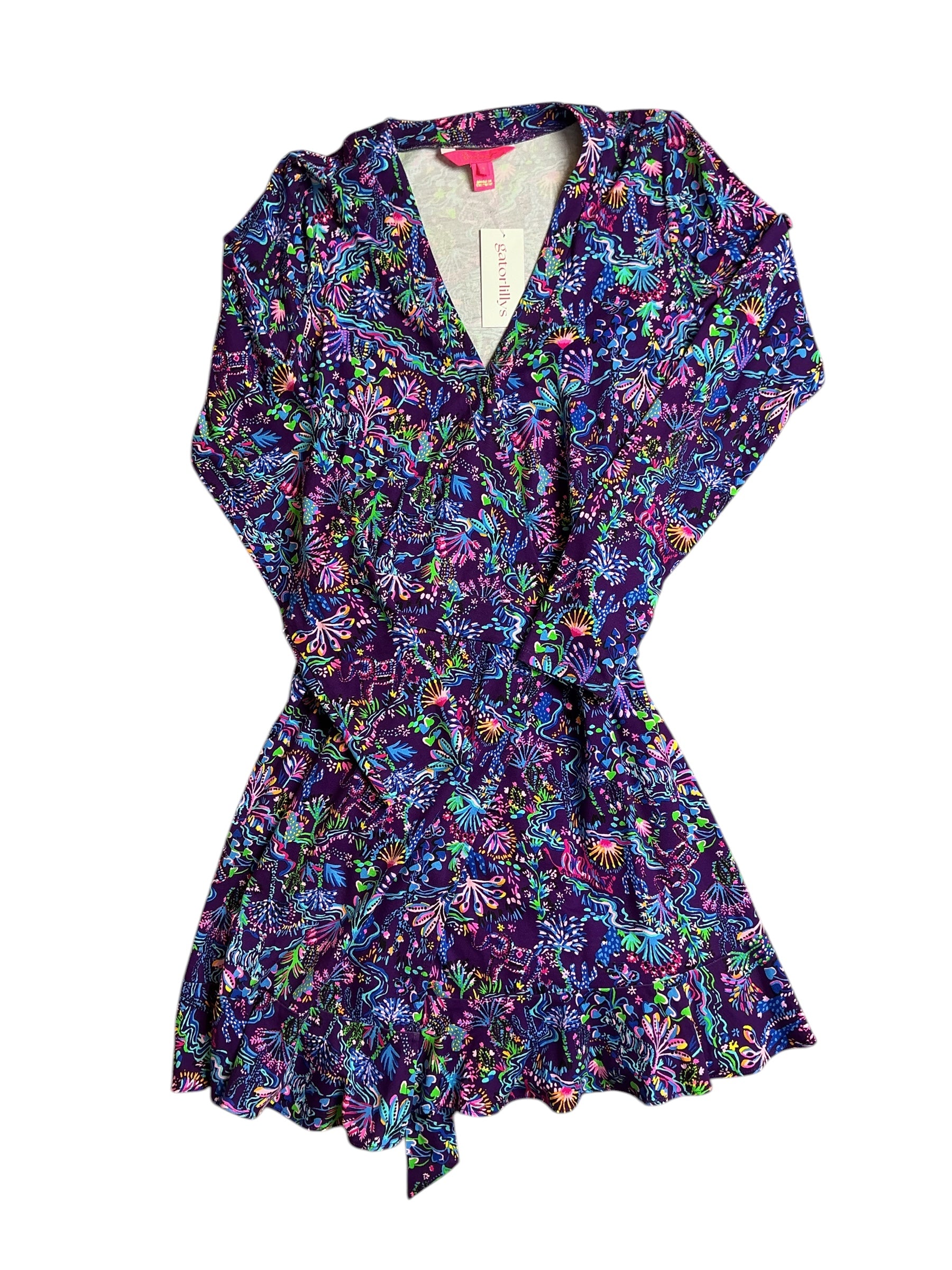 Lilly Pulitzer Alaina Swing Dress - Purple Berry Colony Conga - Size S