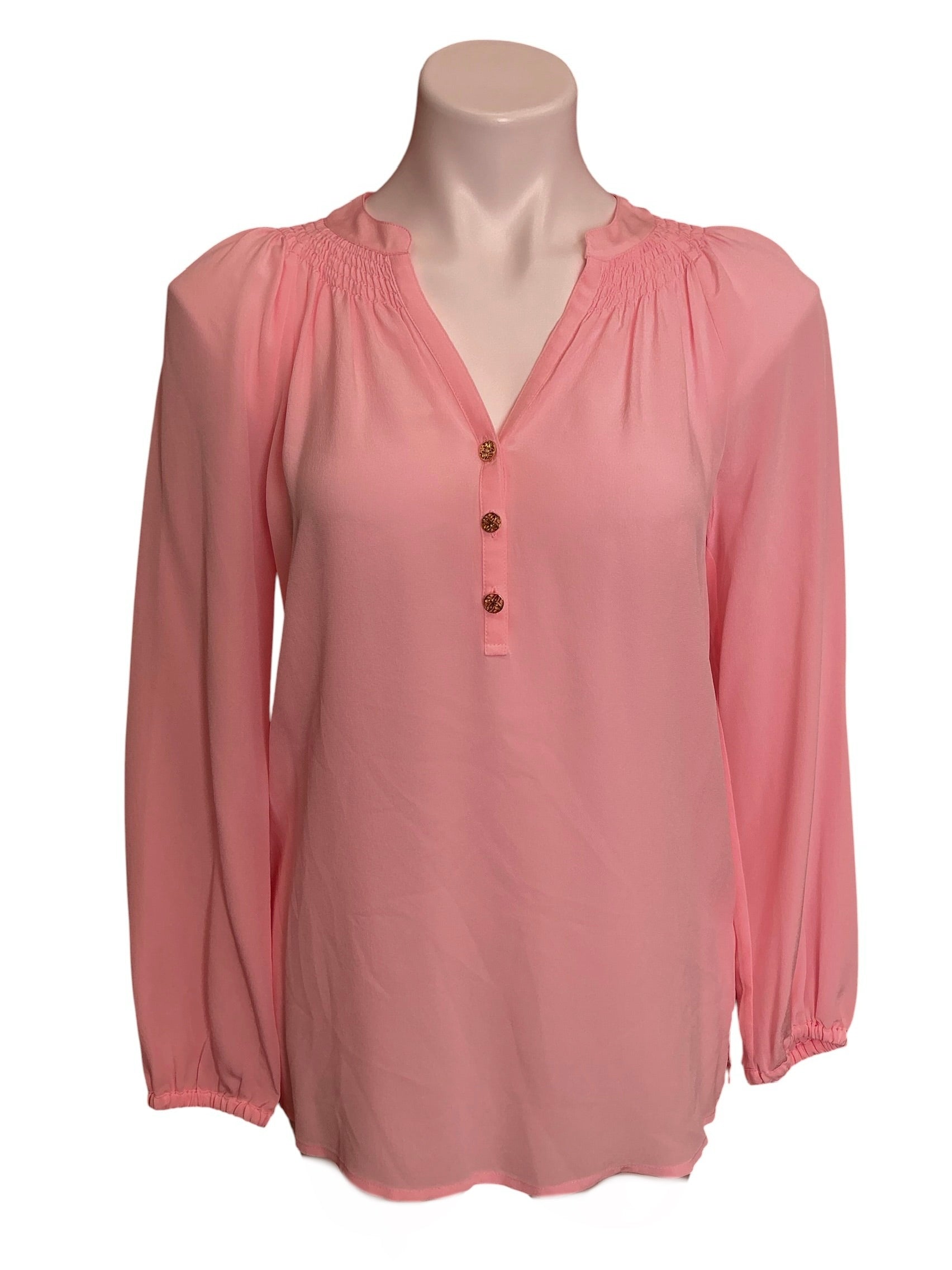 Lilly Pulitzer Elsa Silk Top Cheeky Melon - Size XS