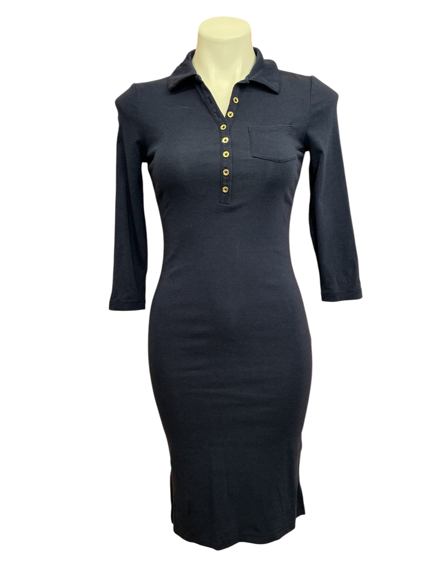 Lilly Pulitzer NWT Reema 3/4 Sleeve Knee Length Dress True Navy - Size XXS