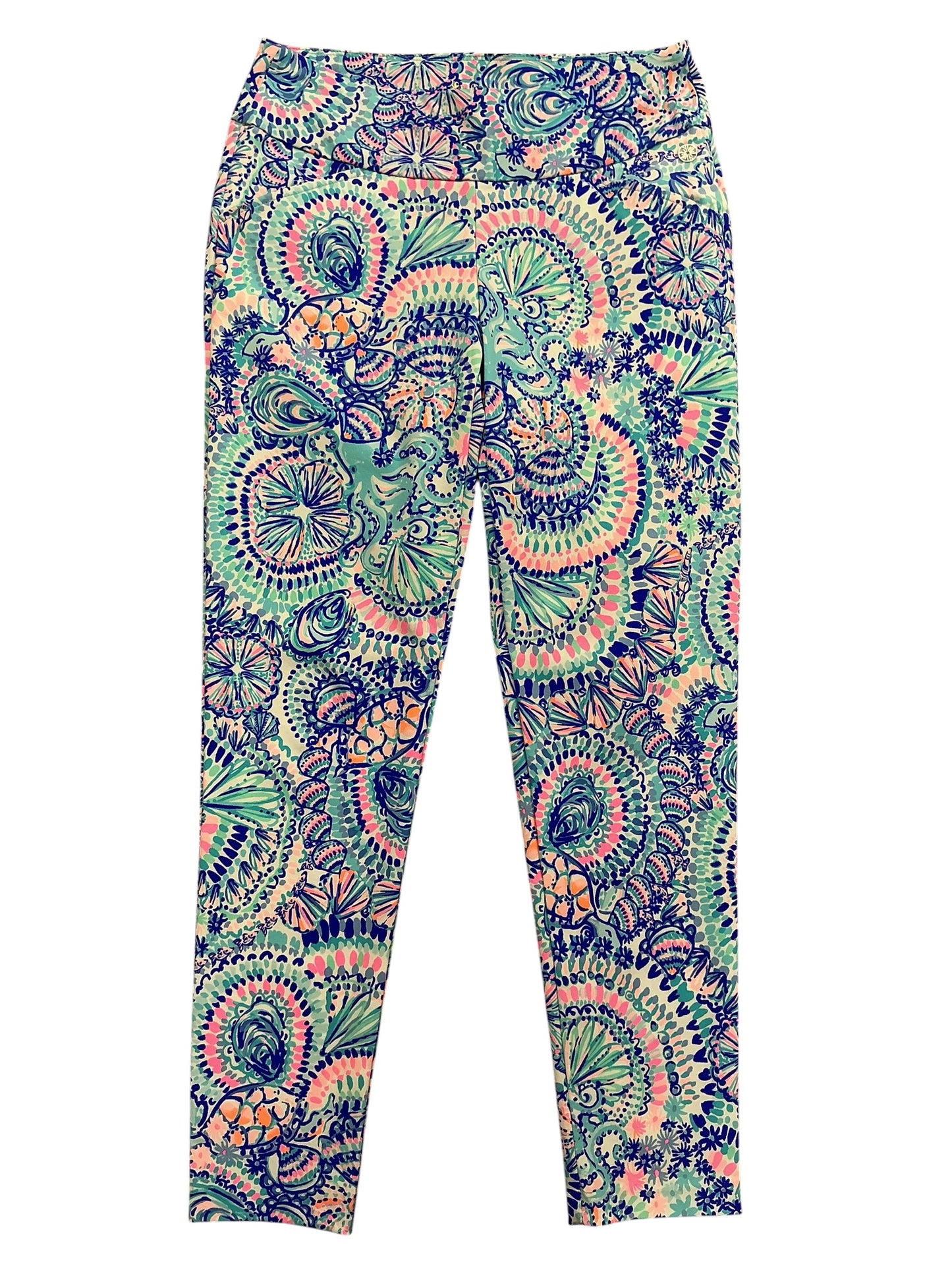 Lilly Pulitzer Weekender High Rise Crop Leggings Multi Take Me To The Sea - Size 2
