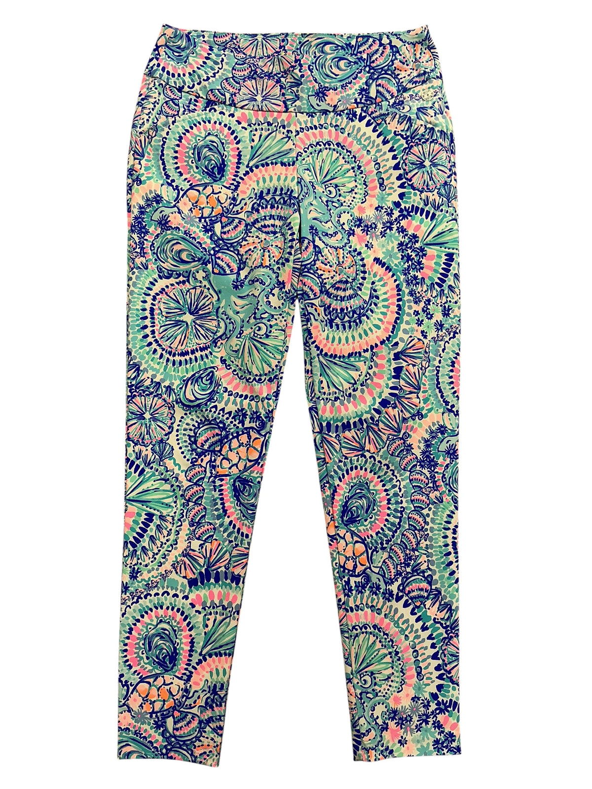 Lilly Pulitzer Weekender High Rise Crop Leggings Multi Take Me To The Sea - Size 2
