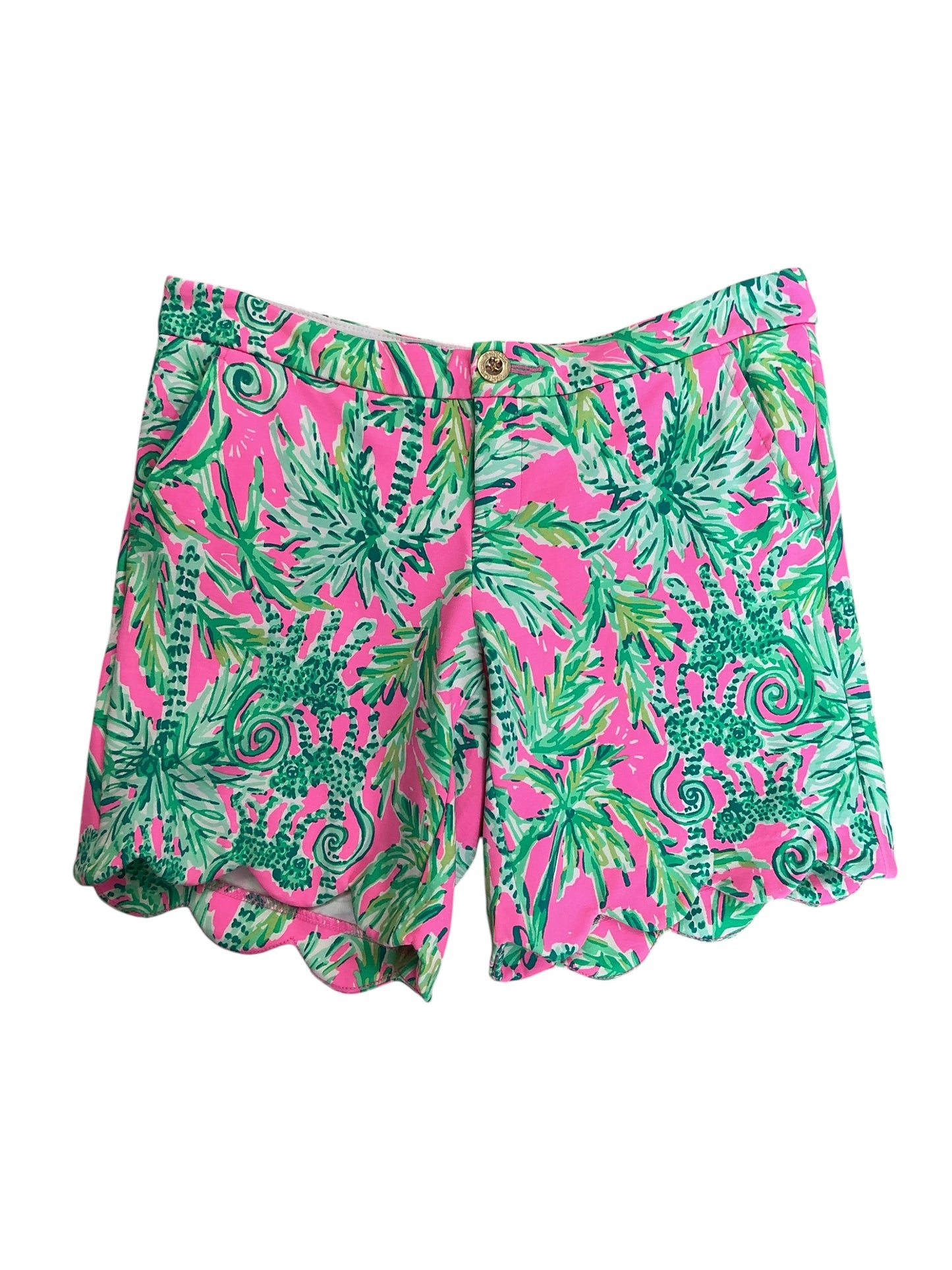 Lilly Pulitzer Buttercup Scalloped Hem Shorts Fins And Flippers - Size 4
