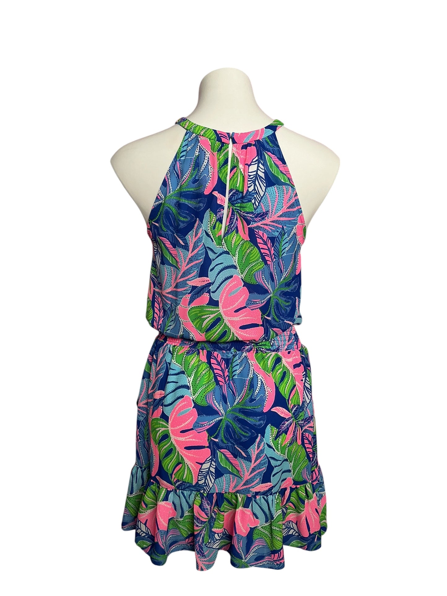 Lilly Pulitzer Pamelyn Dress Blue Grotto Beleaf In Yourself - Size 8