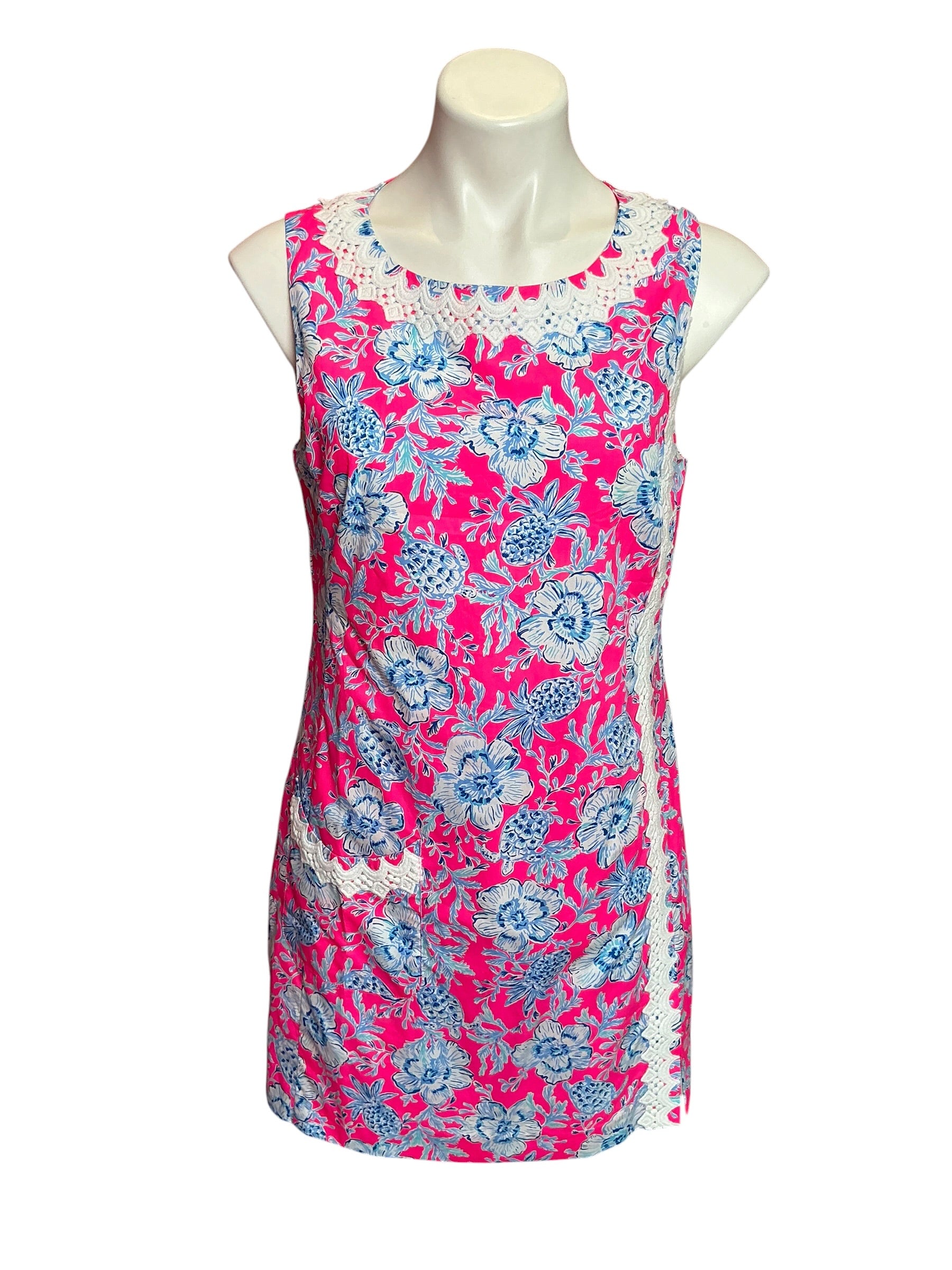Lilly Pulitzer NWT Ginge Shift Romper Roxie Pink Wave N Sea - Size 8