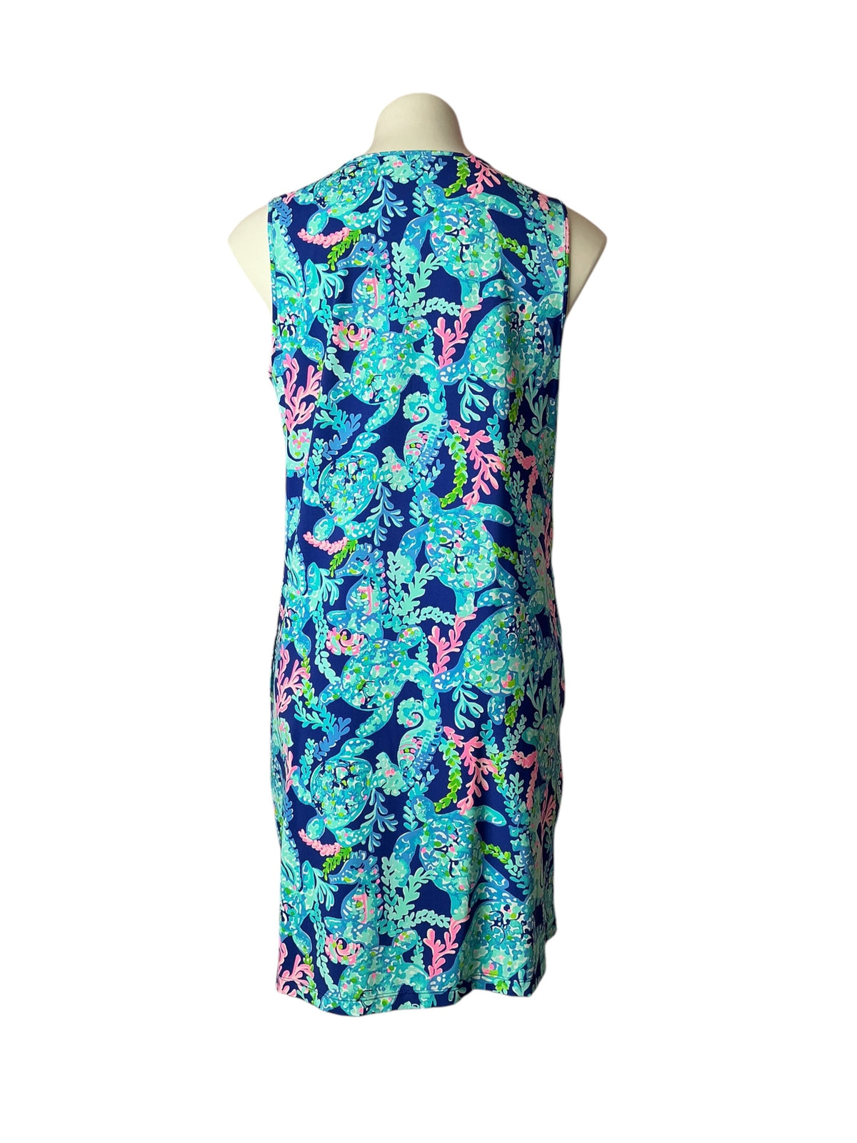 Lilly Pulitzer Johana Cover-Up Shift Dress Corsica Blue Turtle Villa - Size M
