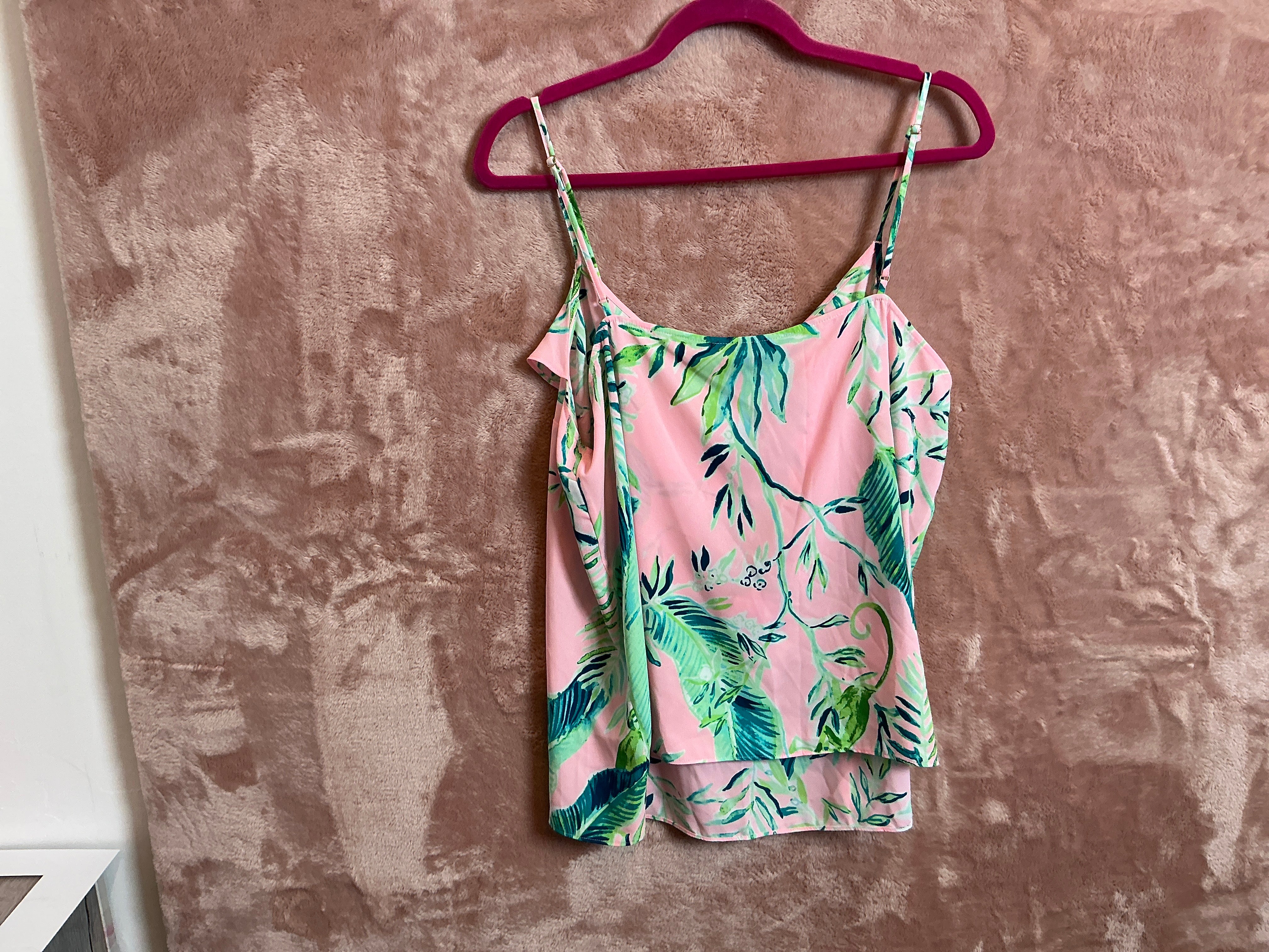 Lilly Pulitzer Top NWT - Karmen Cami - Coral Reef Tint - Chimpoiserie - Size XL