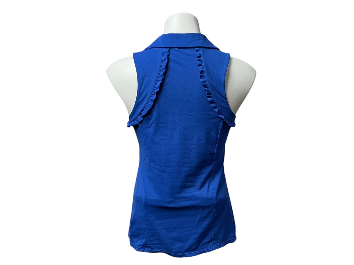 Lilly Pulitzer UPF 50+ Luxletic Martina Sleeveless Polo Top Solid Borealis Blue - Size S