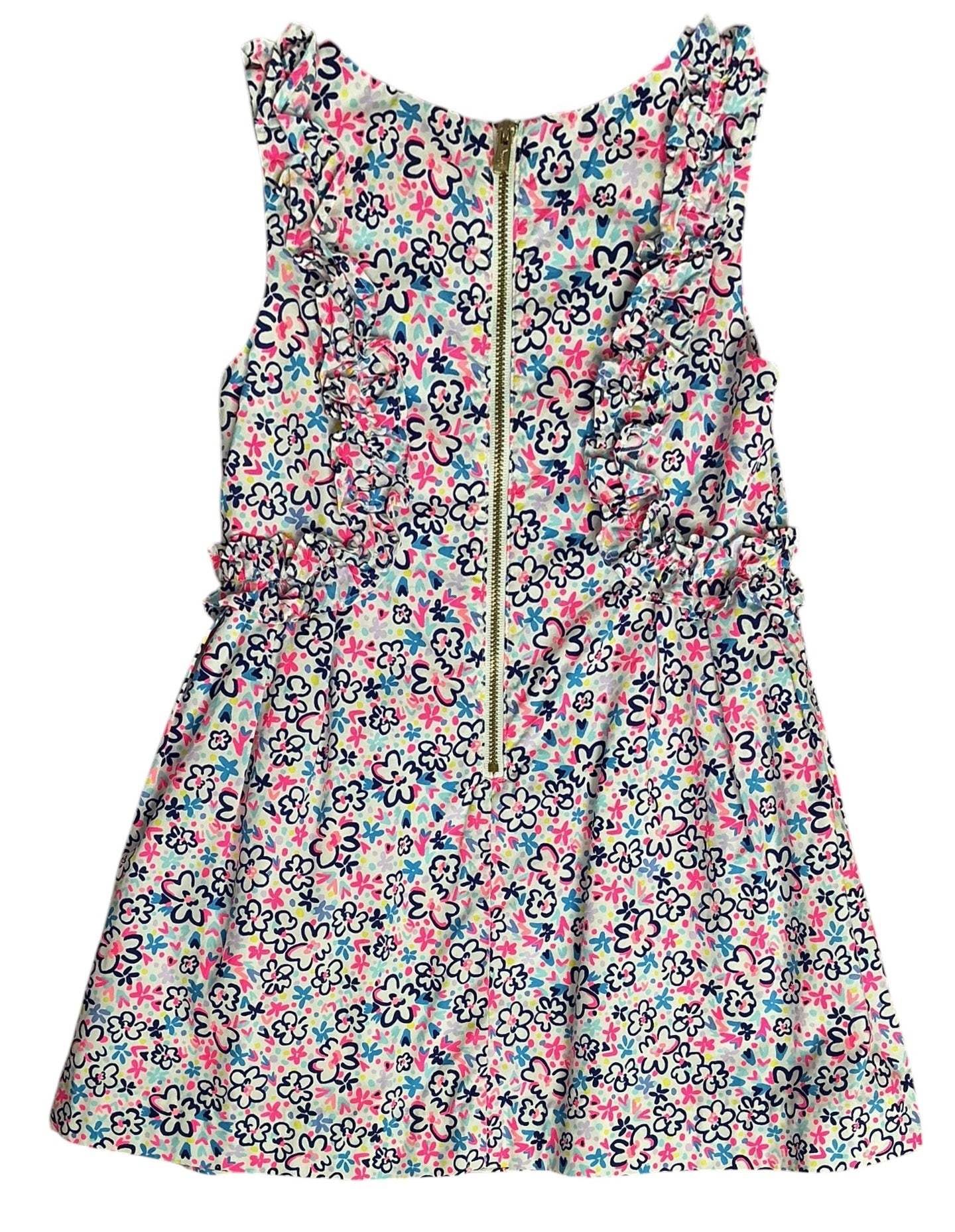 Lilly Pulitzer Girls Amia Dress Multi Fun Sun Repeat Ditsy - Size 5