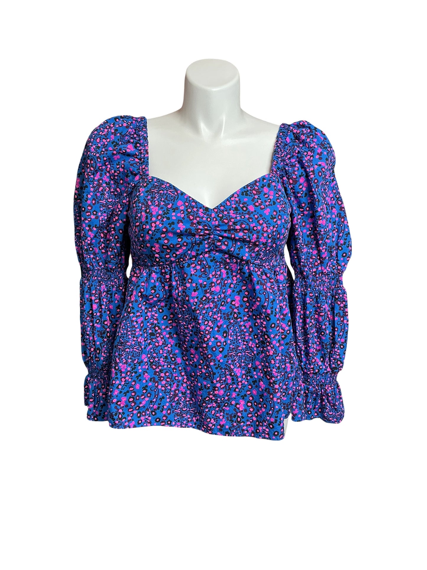 Lilly Pulitzer Preslee Long Sleeve - Blue Flare Growl And Prowl - Size 14