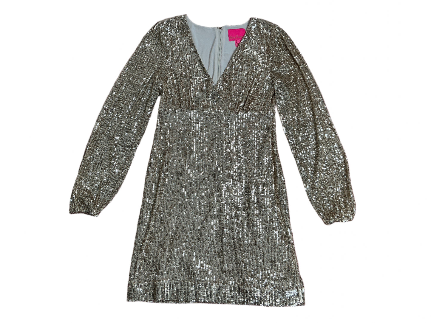 Lilly Pulitzer Reagan Long Sleeve Dress - Gold Metallic Treasure Box Sequin - Size - 2