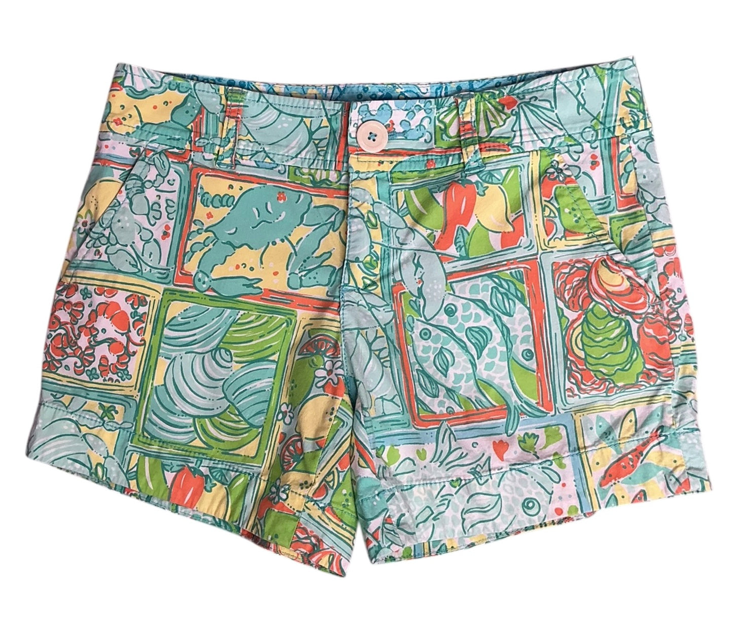 Lilly Pulitzer Callahan Mid-Rise Shorts Hot on the Vine - Size 0