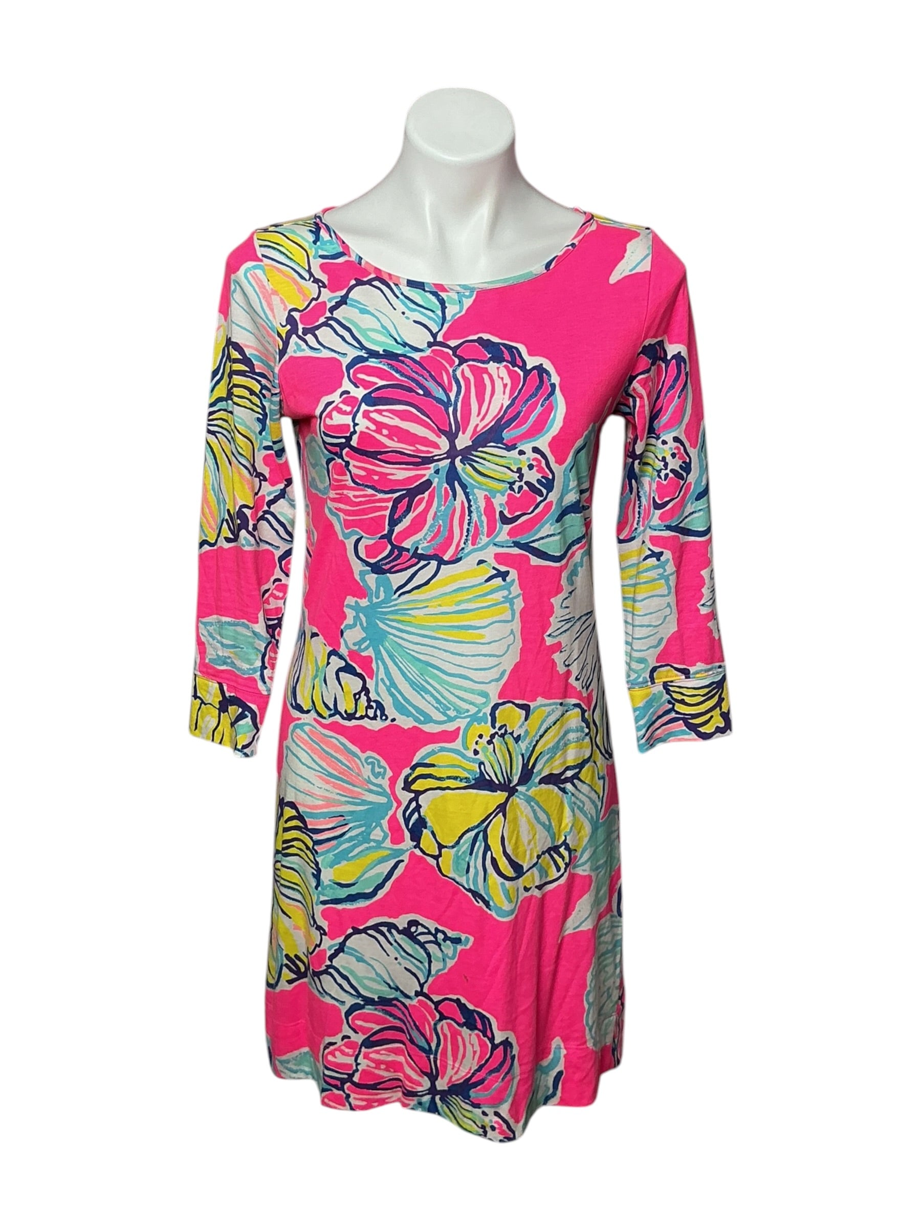 Lilly Pulitzer Marlowe Boatneck T-Shirt Dress Swept by the Tides - Size S