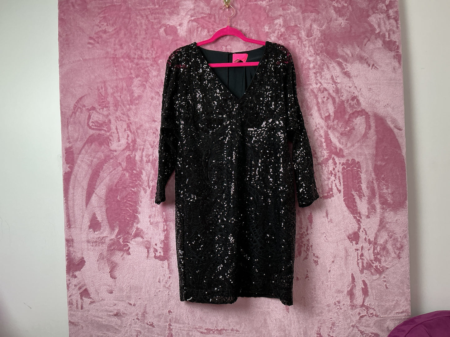 Lilly Pulitzer Leclair Long Sleeve Dress - Onyx Sequin Swirl Mesh - Size M