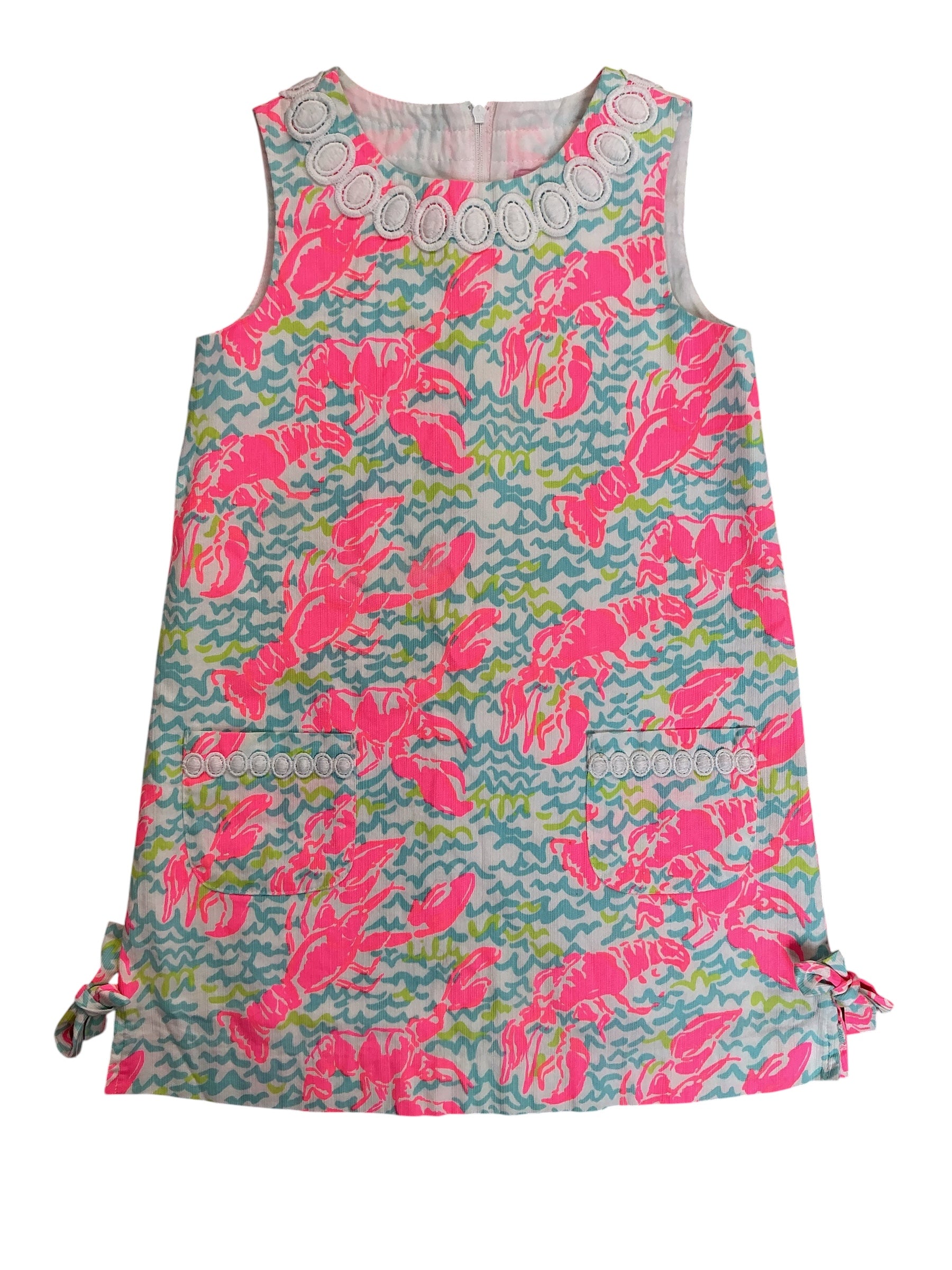 Lilly Pulitzer Kids Girls Little Lilly Classic Shift Dress Lobstah Roll - Size 6
