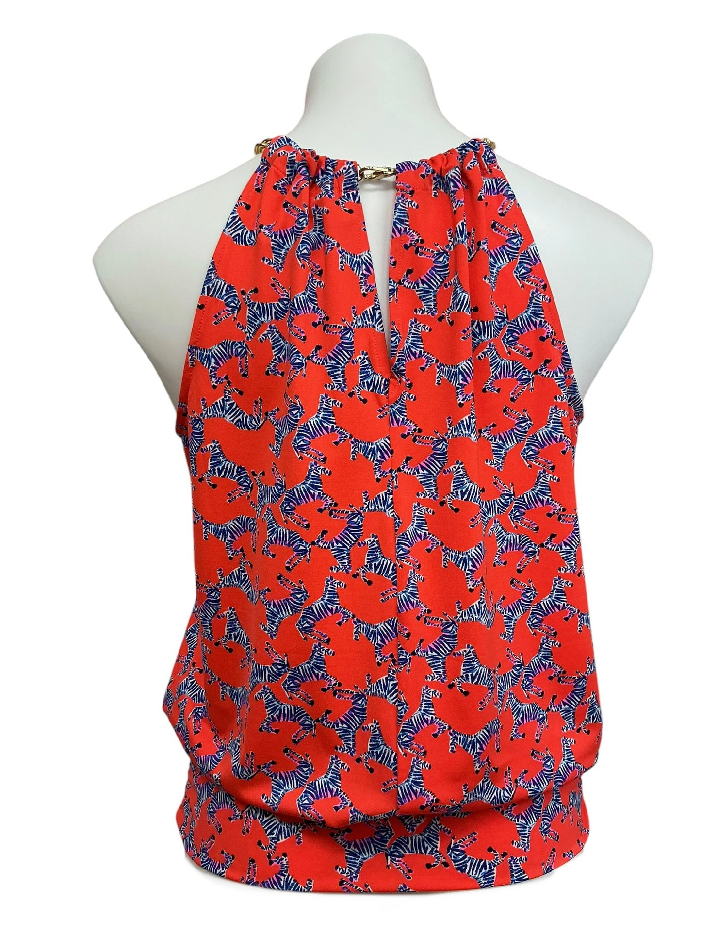 Lilly Pulitzer Bowen Halter Top Picante Coral Heebee Zeebees - Size S