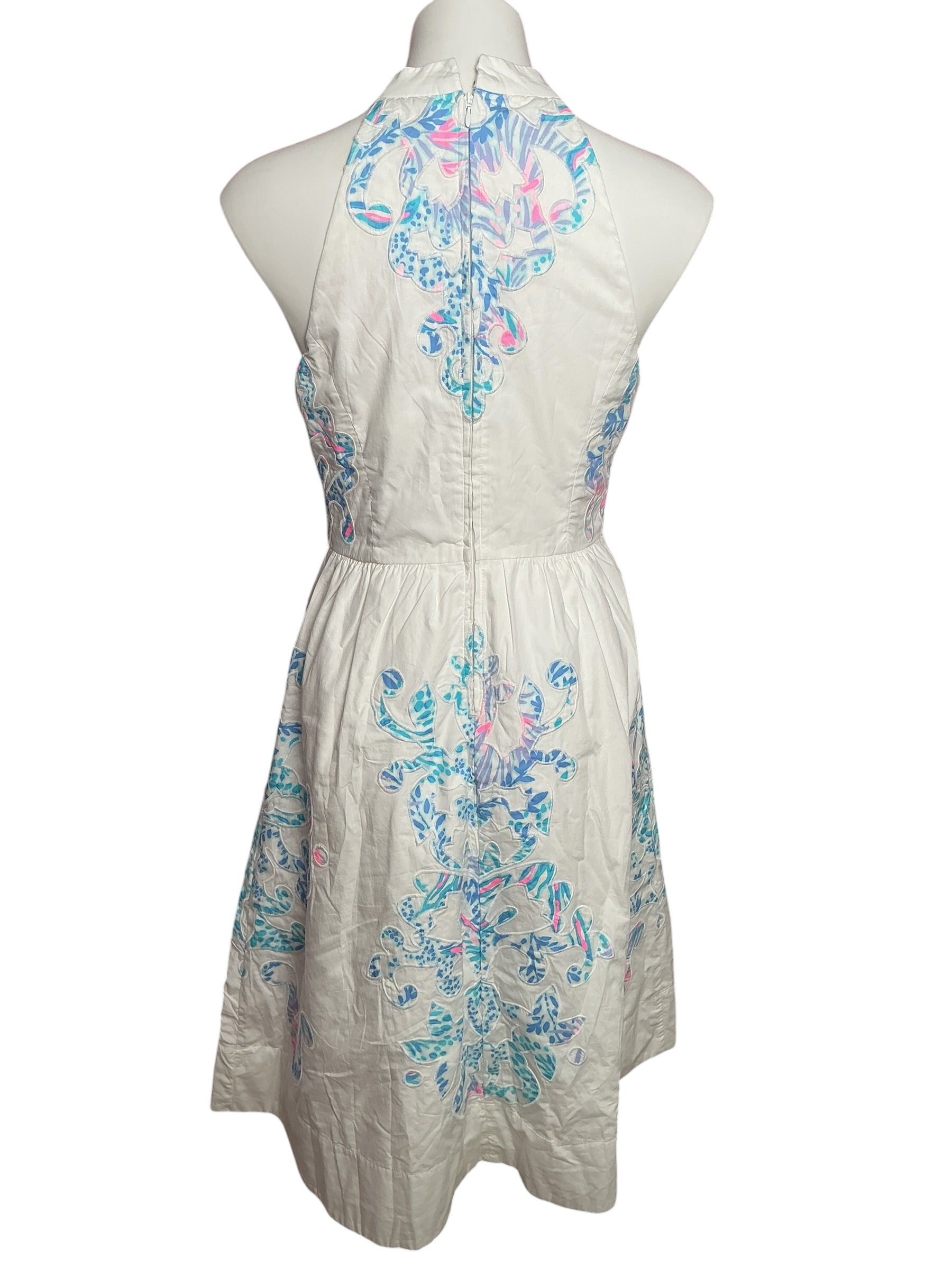 Lilly Pulitzer Gianne Midi Dress Resort White Gianne Dress Applique Layout - Size 4 As Is