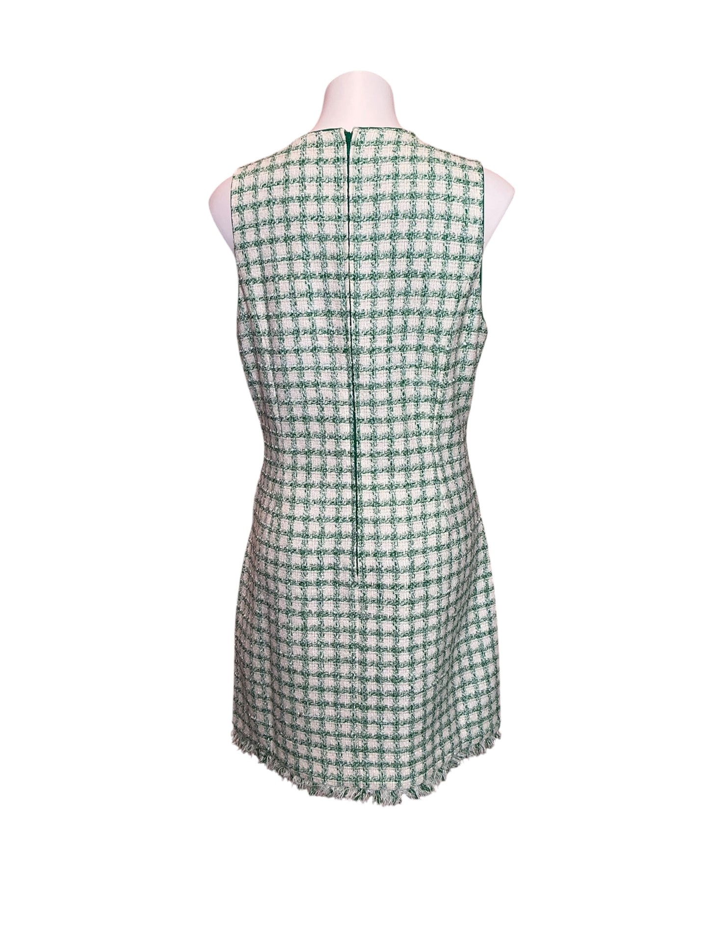 Lilly Pulitzer NWT Augustus Boucle Shift Dress Fiddle Leaf Green Windowpane Boucle - Size 14