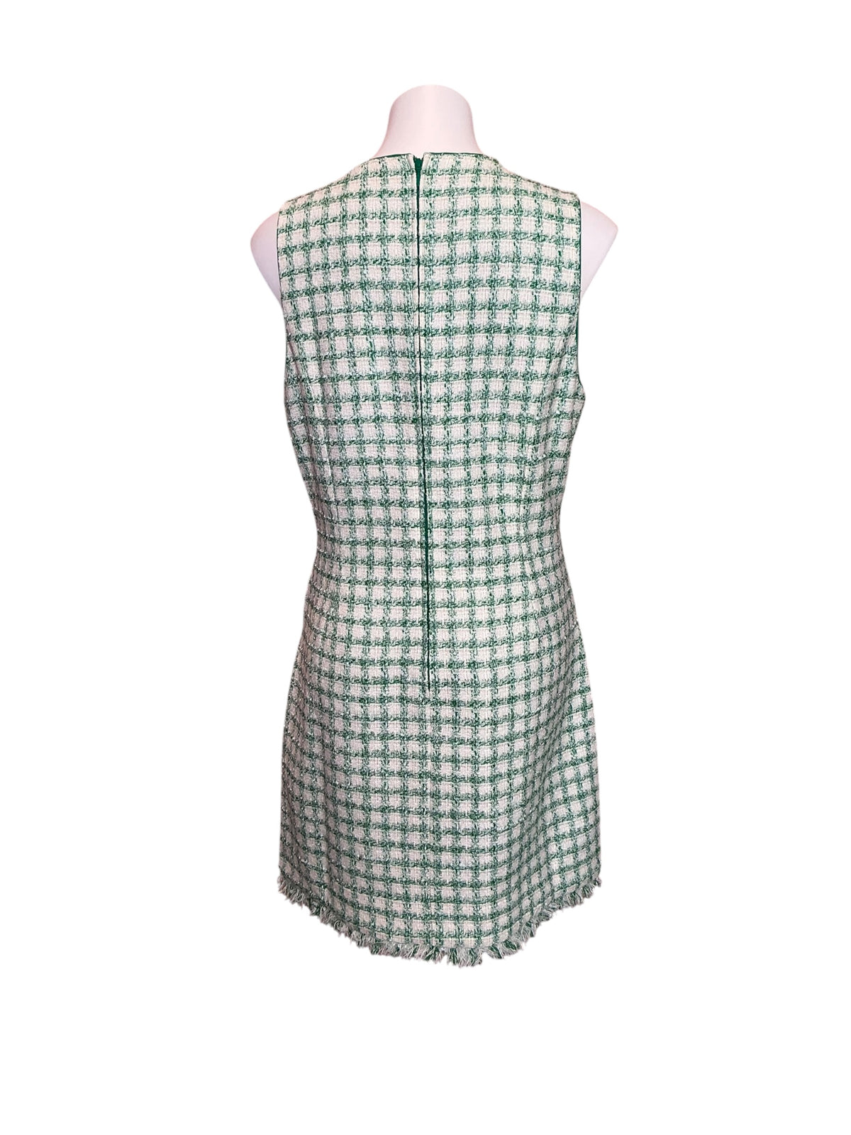 Lilly Pulitzer NWT Augustus Boucle Shift Dress Fiddle Leaf Green Windowpane Boucle - Size 14