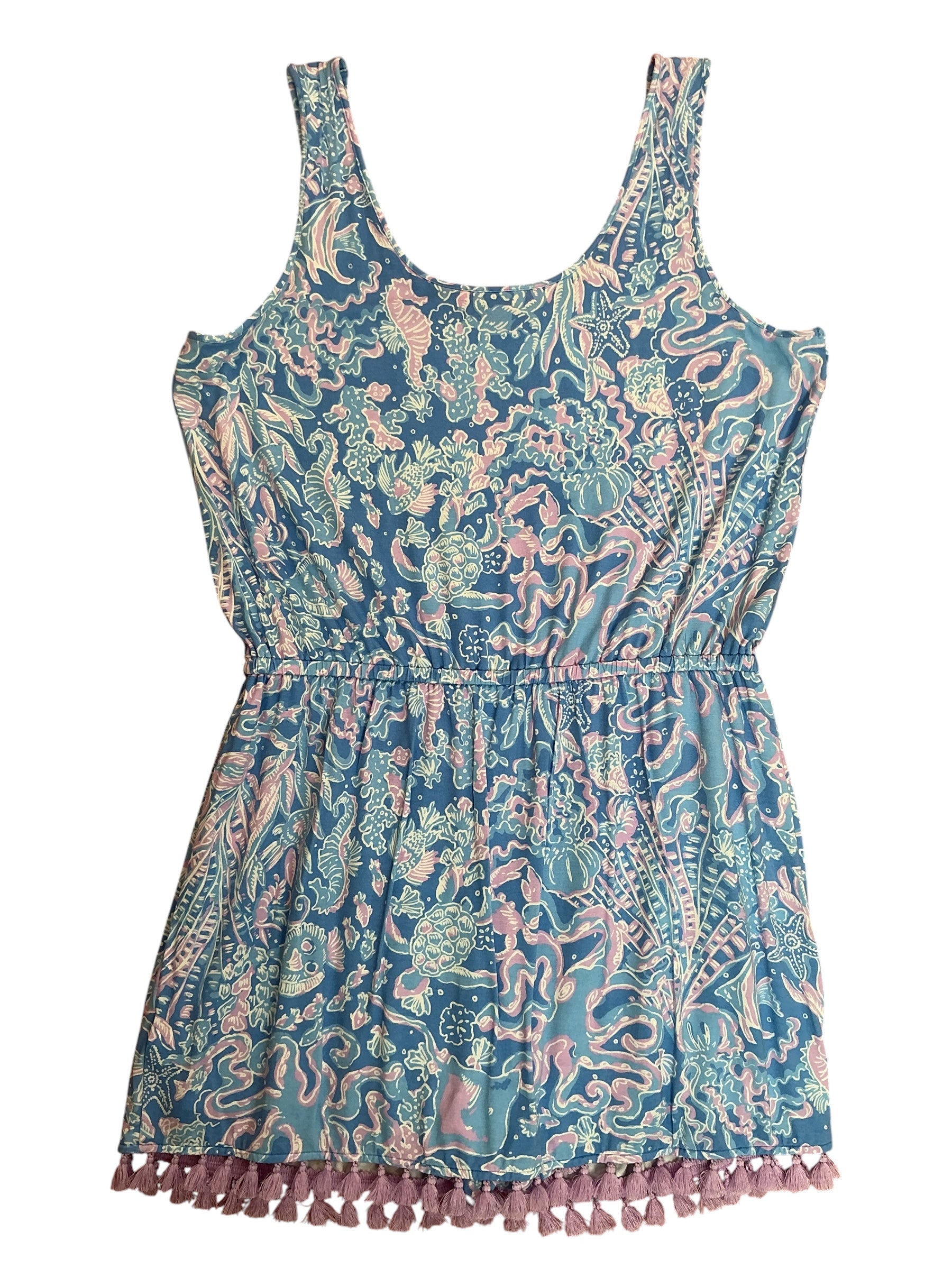 Lilly Pulitzer Jarrett Romper Boca Blue Sea What I Sea - Size XL