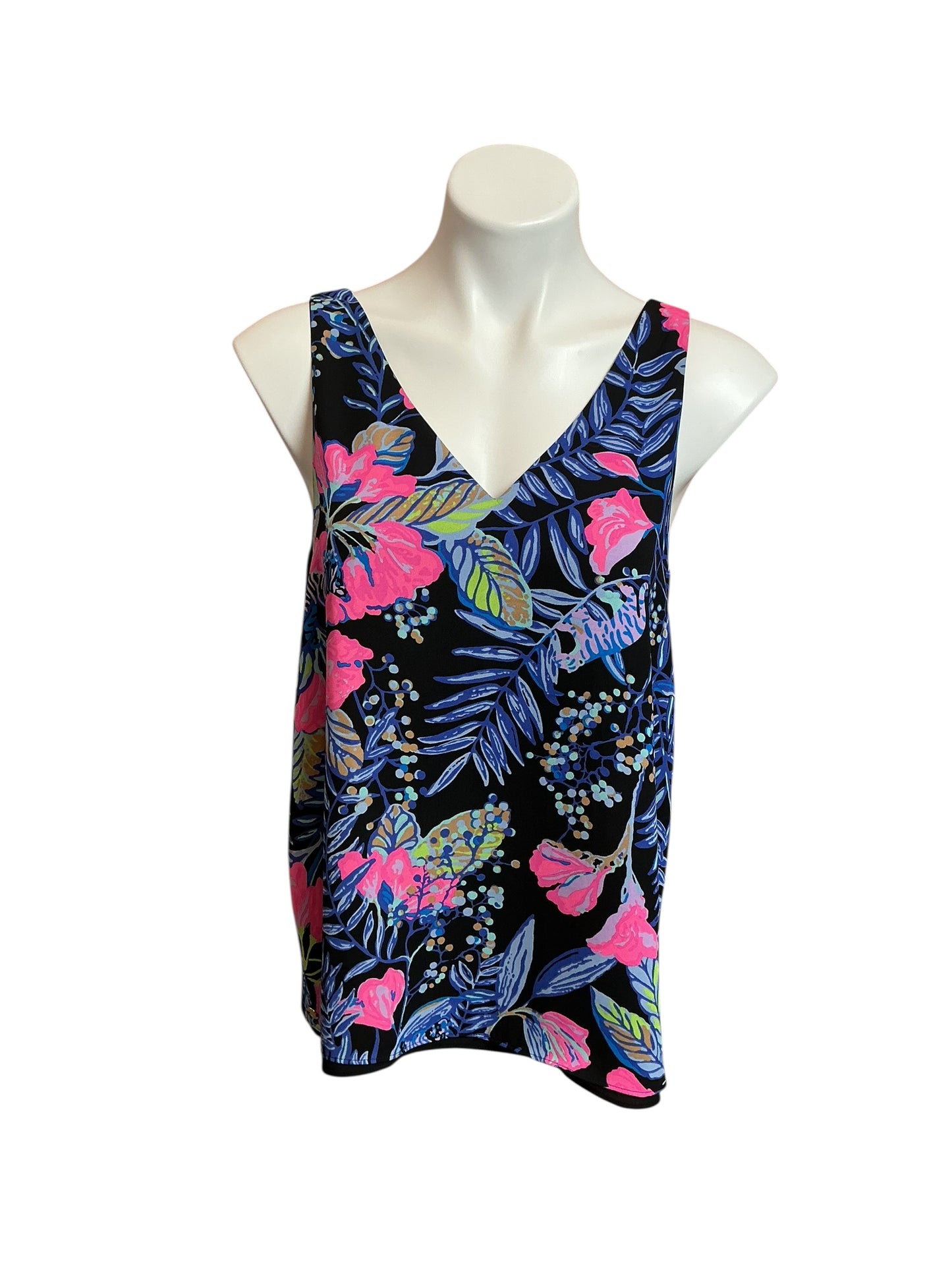 Lilly Pulitzer Reversible Florin V-Neck Sleeveless Top Garden Getaway - Size S