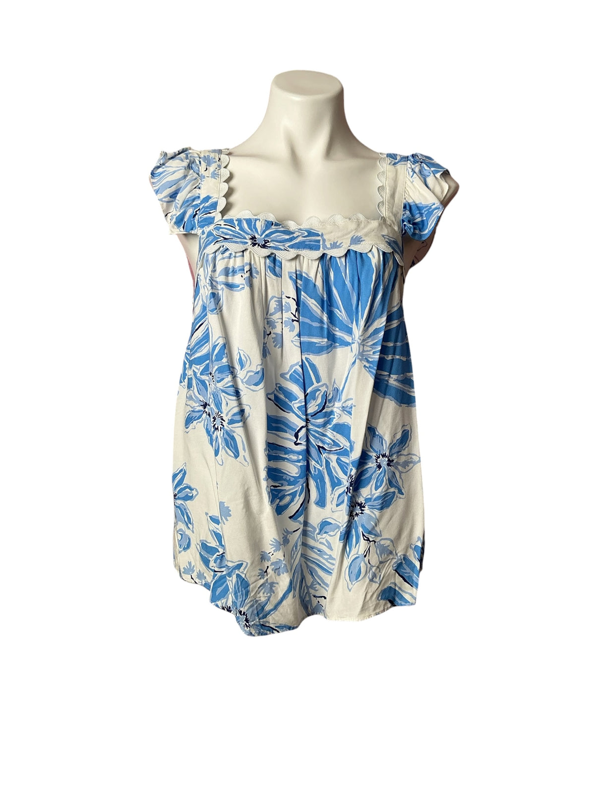 Lilly Pulitzer Gyah Top Resort White Jet Set Jungle - Size S