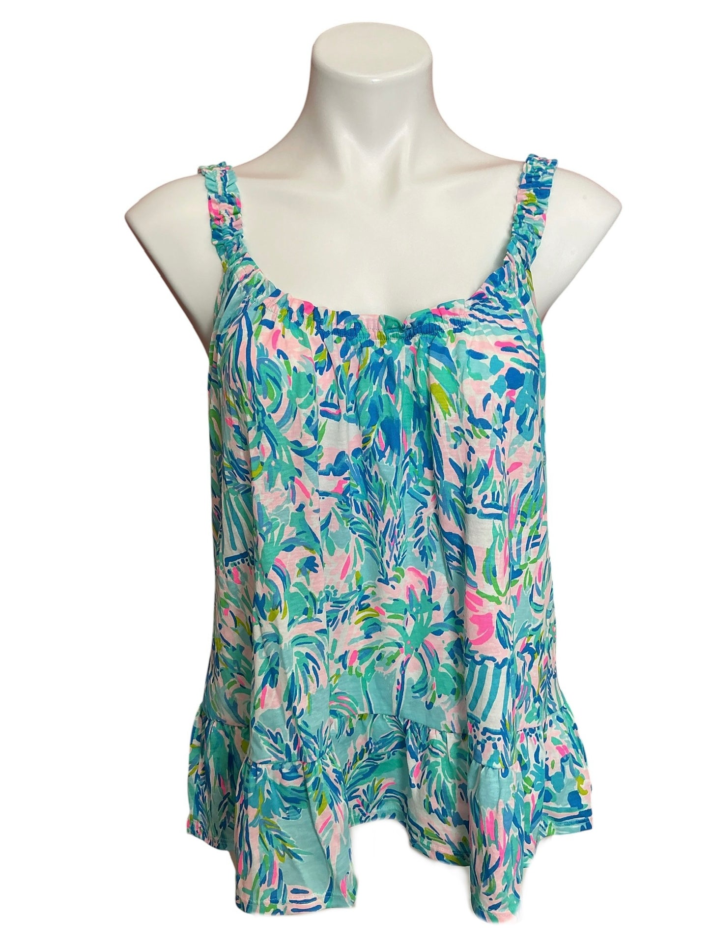 Lilly Pulitzer NWT Loro Top Blue Ibiza Cabana Cocktail - Size L
