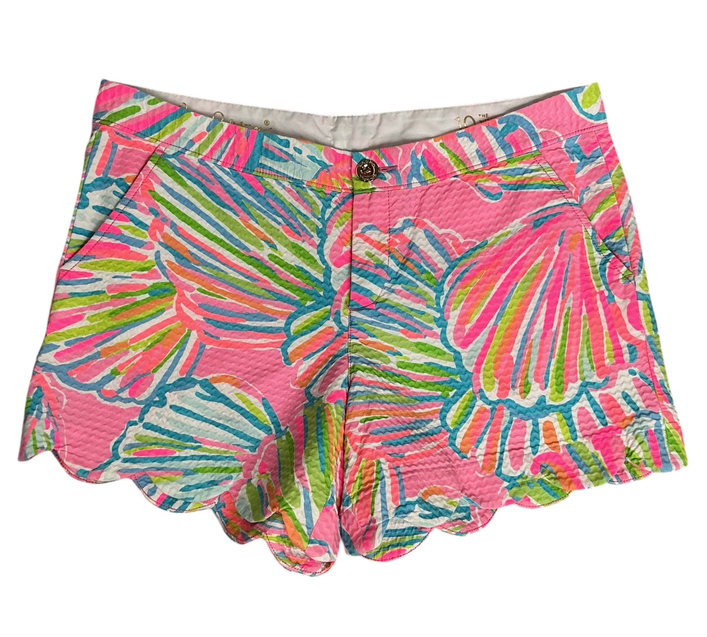 Lilly Pulitzer Buttercup Scalloped Short Pink Pout Shellabrate - Size 10
