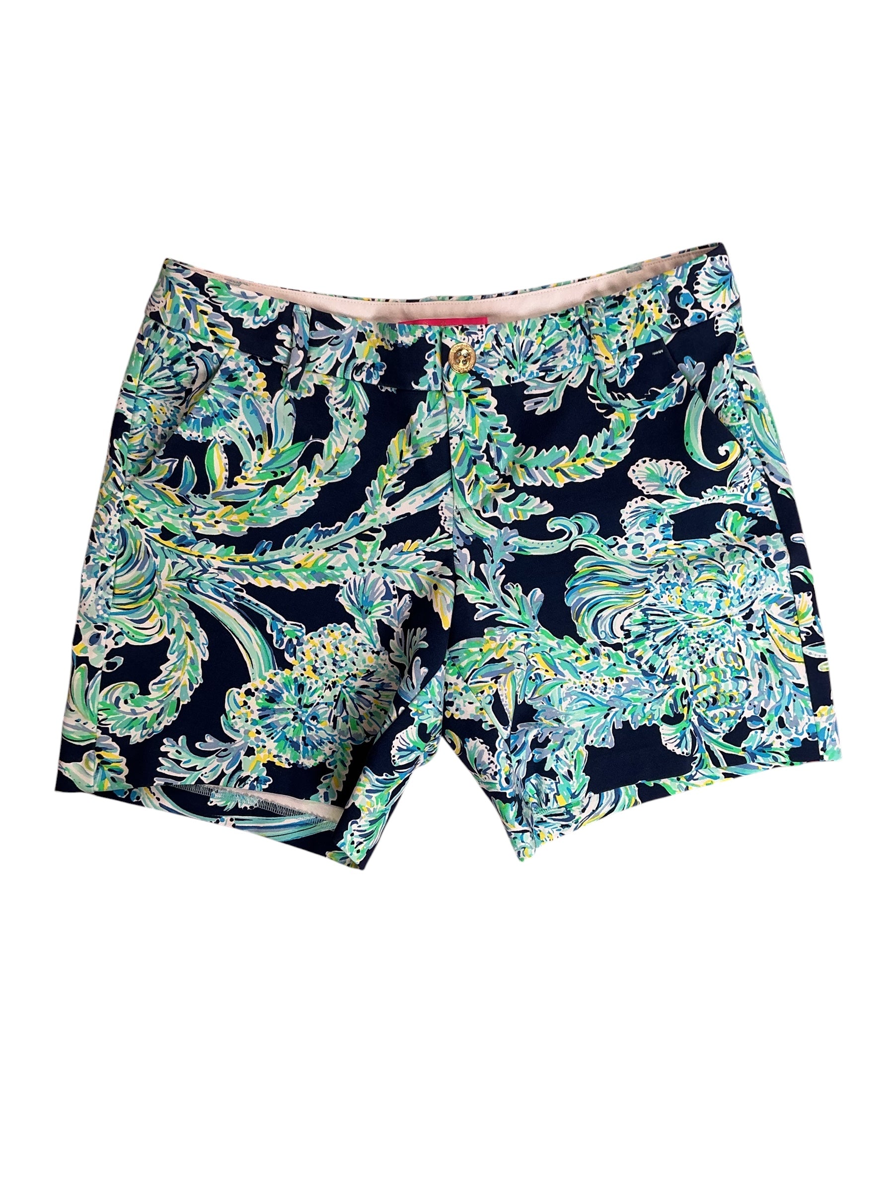 Lilly Pulitzer NWT Jayne Knit Shorts High Tide Navy Scuba Doo - Size 6