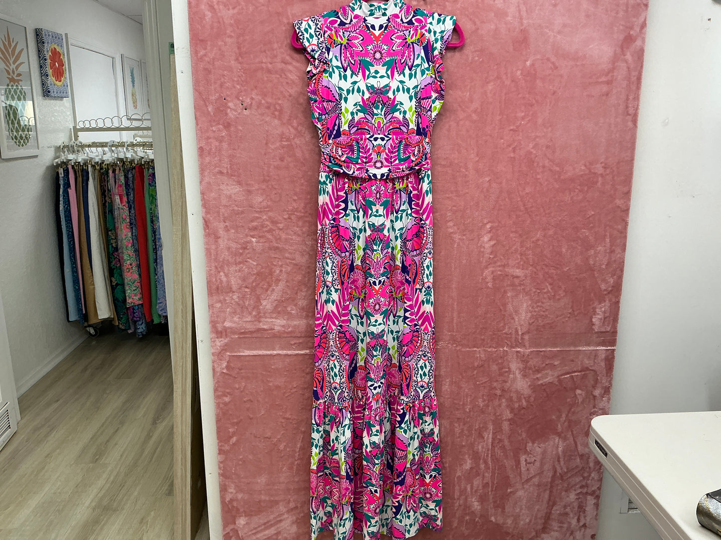 Lilly Pulitzer Adrian Flutter Sleeve Dress NWT,  She’s Too Fly Size XS