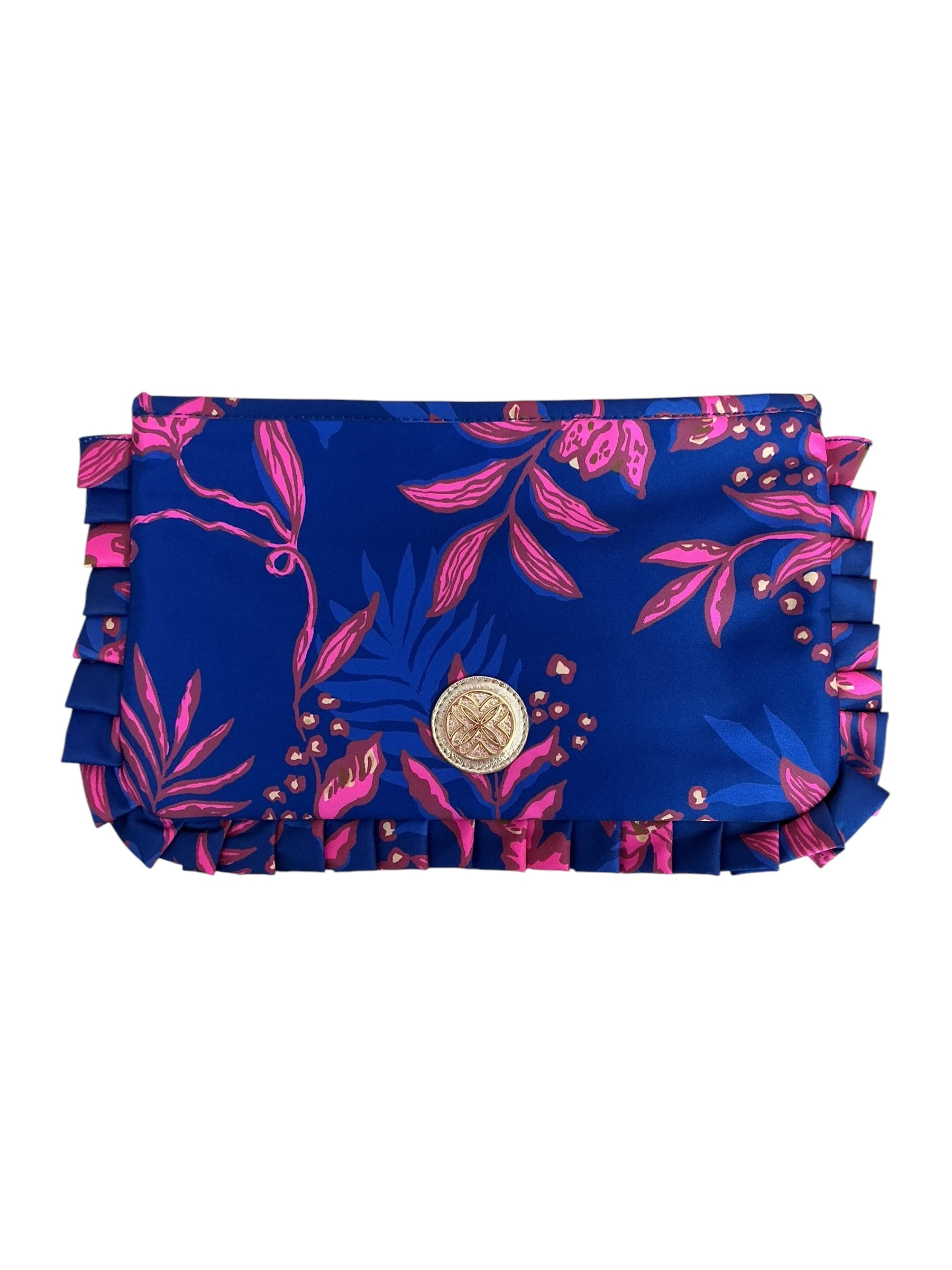 Lilly Pulitzer Ruffle Pouchette Clutch Never Ending Summer