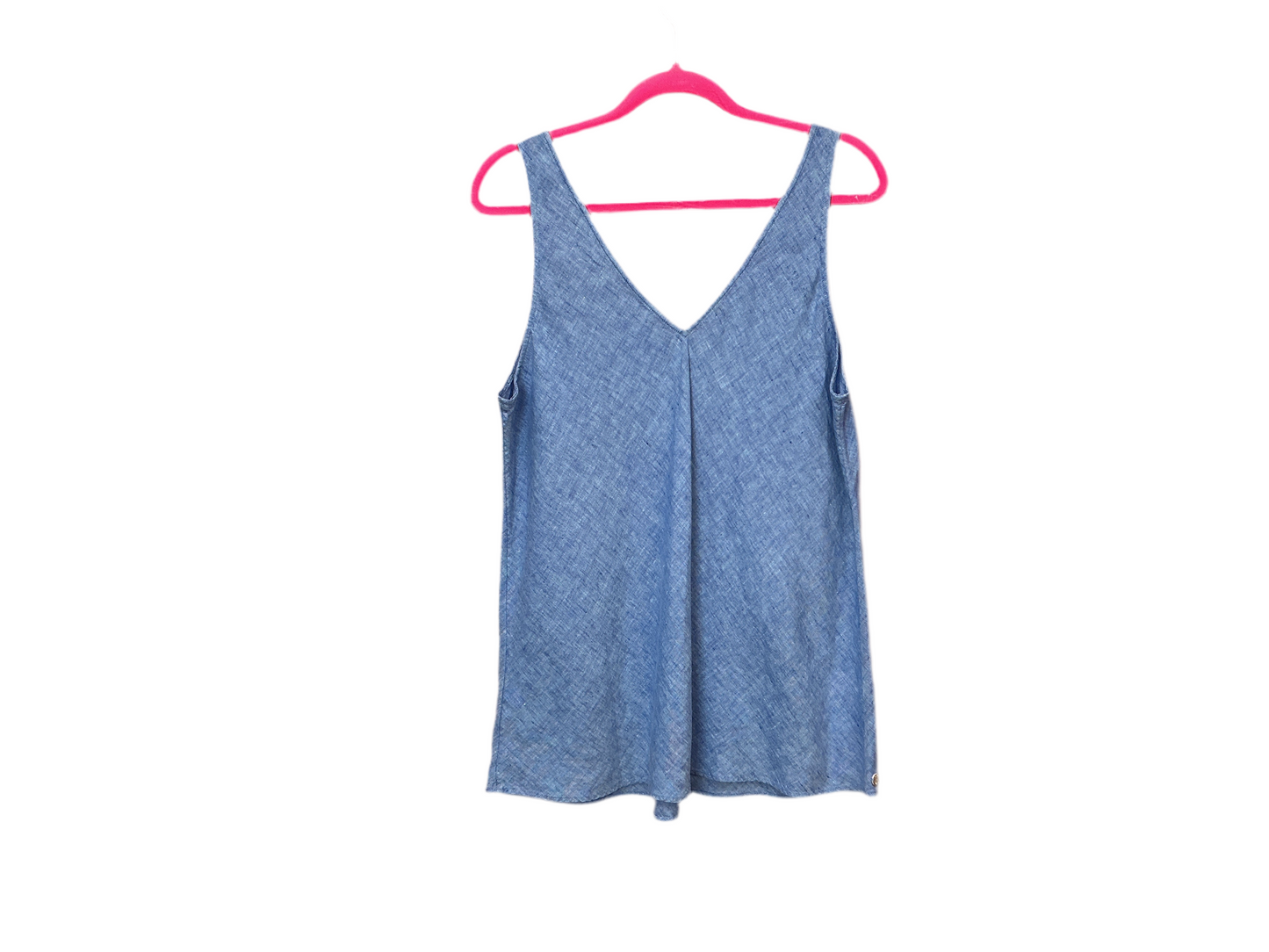 Lilly Pulitzer NWT Florin Sleeveless Linen Top Beckon Blue X Sea Salt - Size L