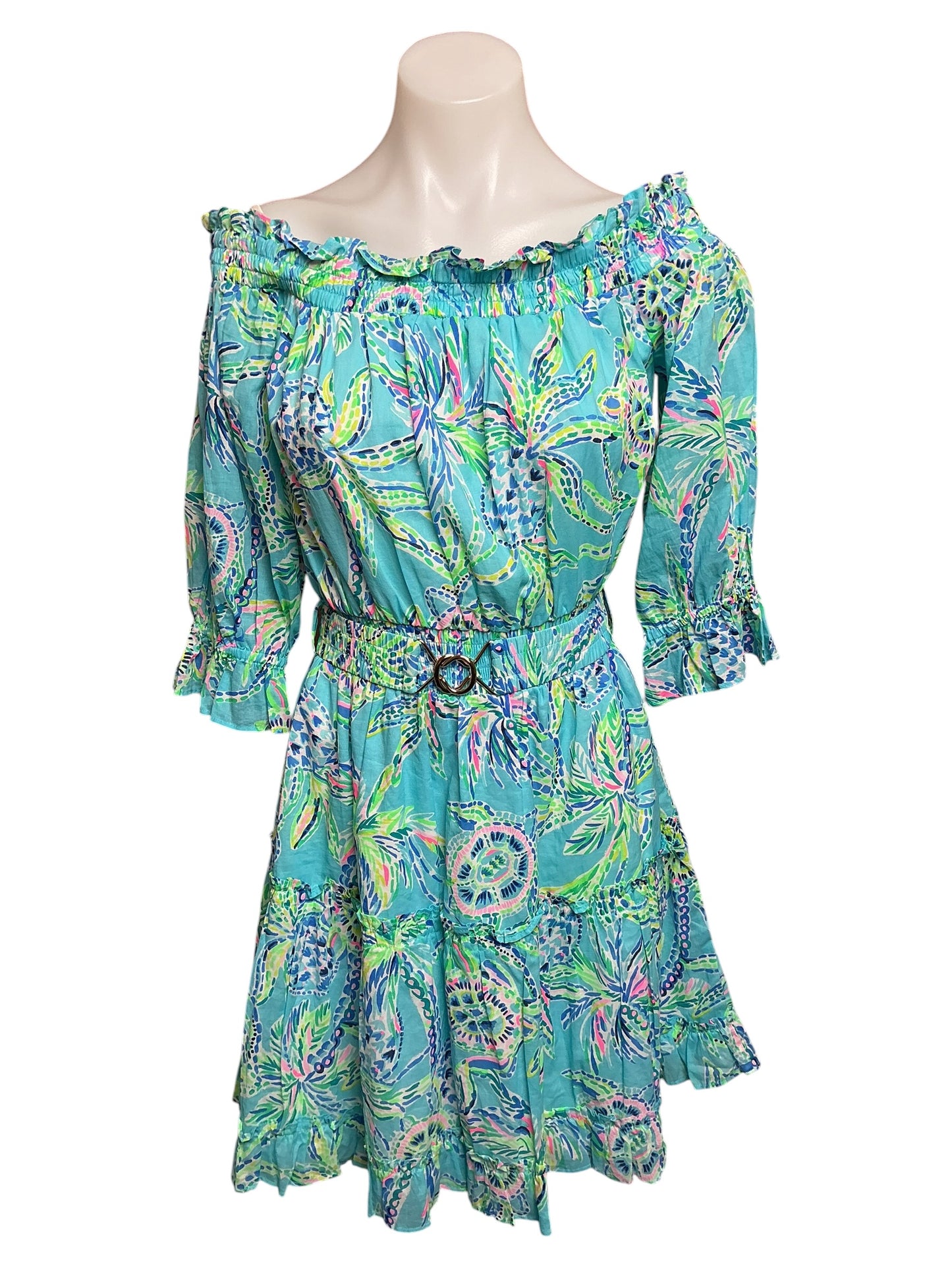 Lilly Pulitzer NWT Louisa Dress Bermuda Blue Turtle Szn - Size M