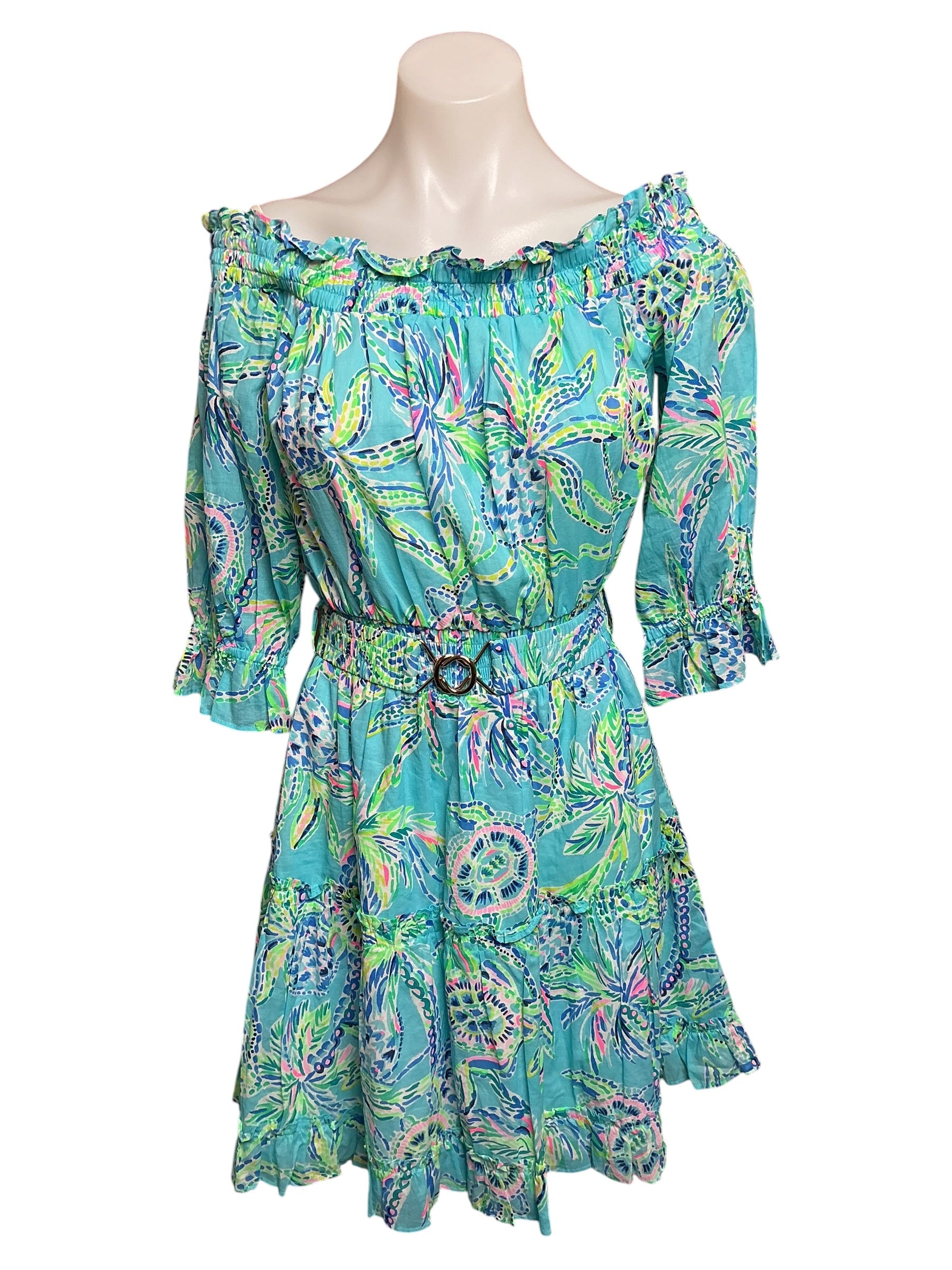 Lilly Pulitzer NWT Louisa Dress Bermuda Blue Turtle Szn - Size M
