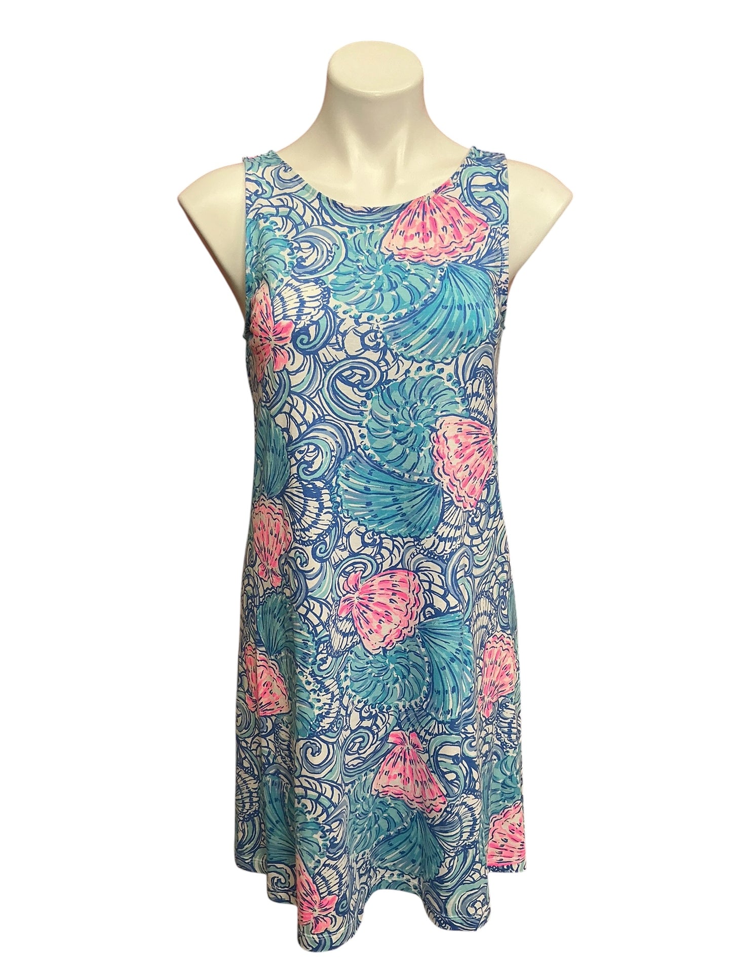 Lilly Pulitzer Kristen Swing Dress Blue Haven Raising Shell - Size S