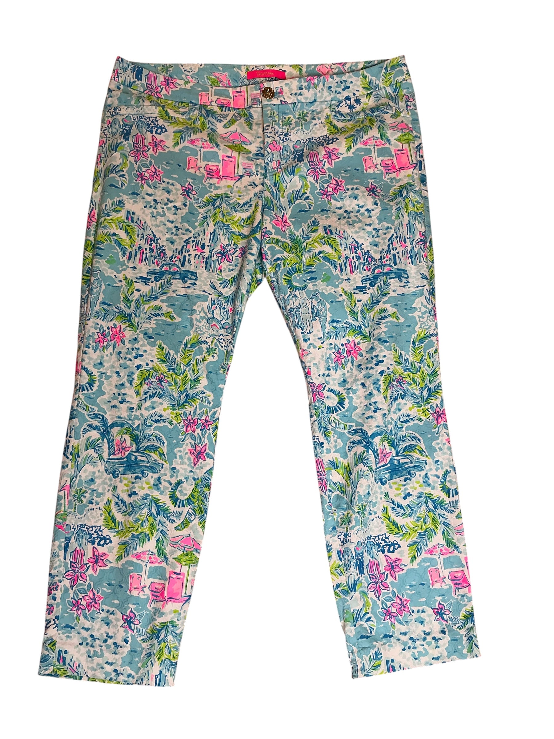 Lilly Pulitzer Kelly Skinny Ankle Pants What A Lovely Place - Size 16