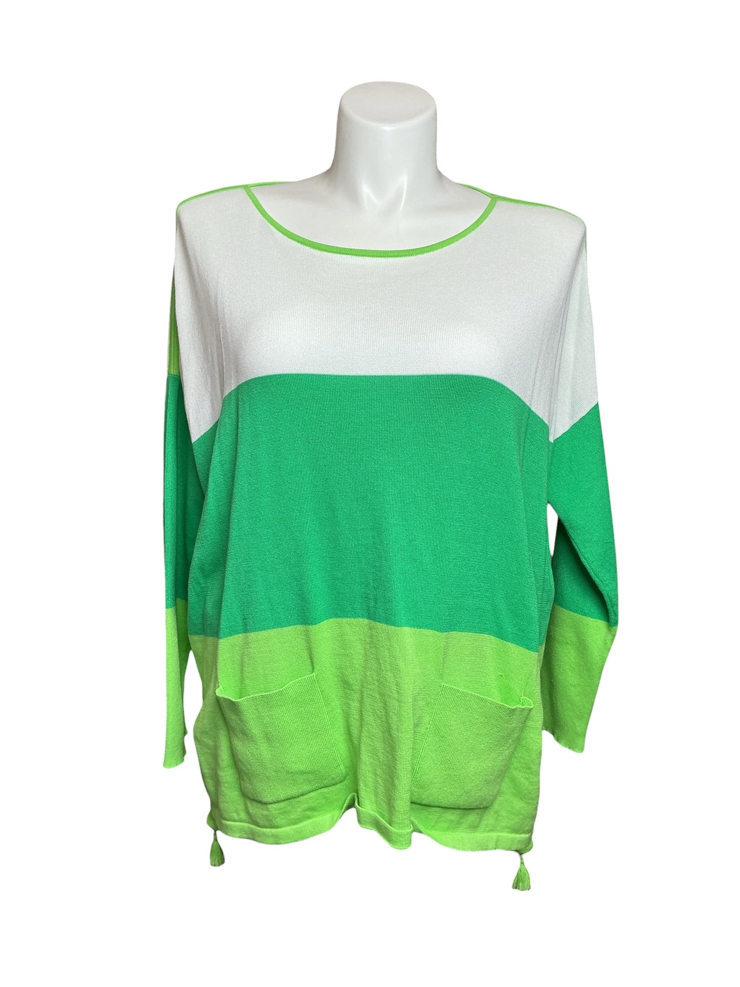 Lilly Pulitzer Westwood Sweater - Myrtle Green Colorblock - Size L