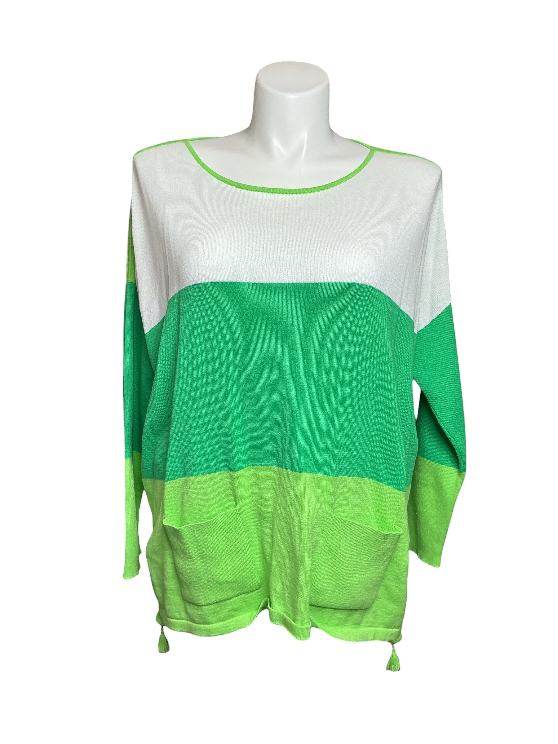 Lilly Pulitzer Westwood Sweater - Myrtle Green Colorblock - Size L