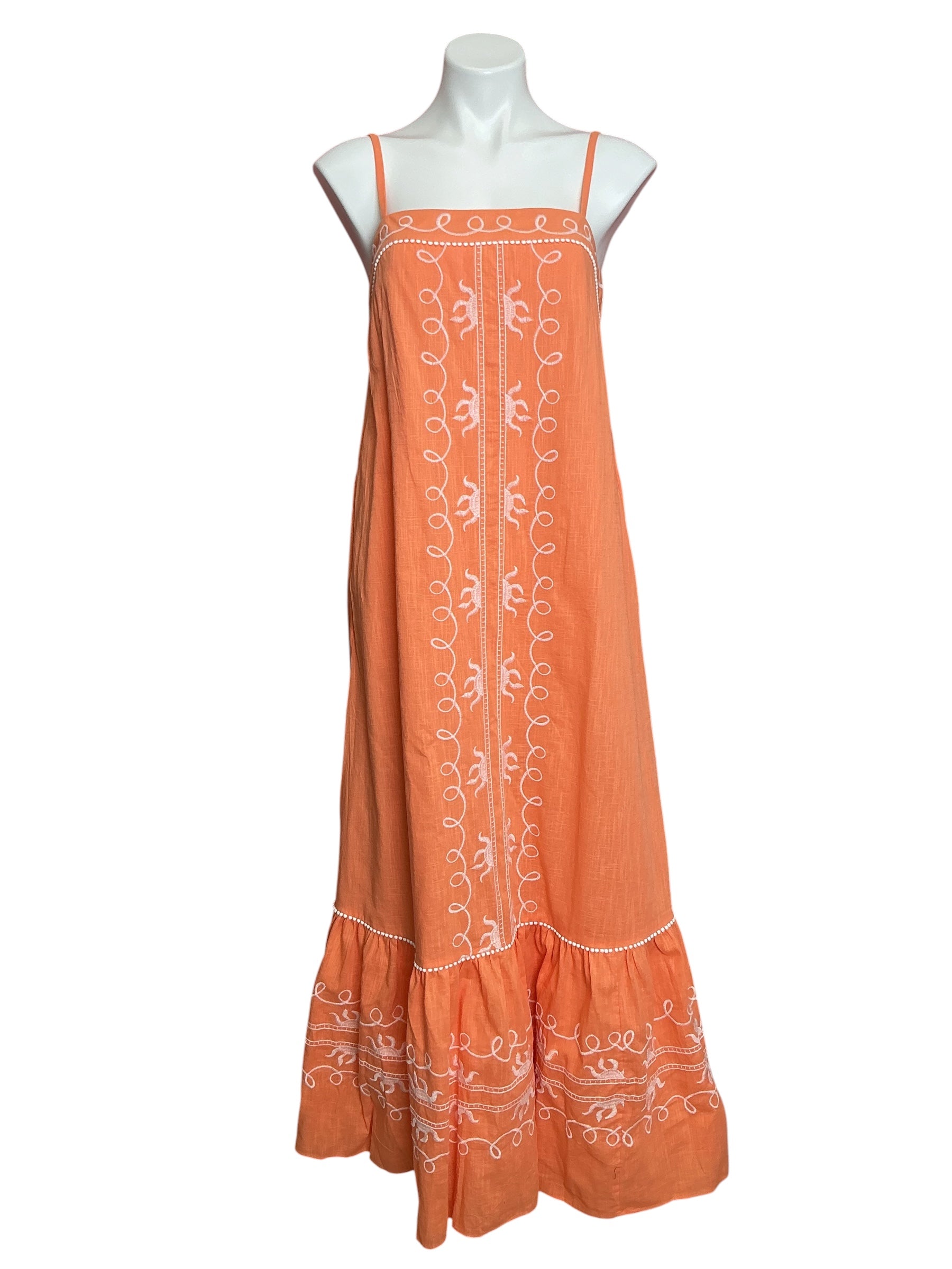 Lilly Pulitzer NWT Rozalie Maxi Dress Papaya Frond Fantasy Embroidered - Size 4