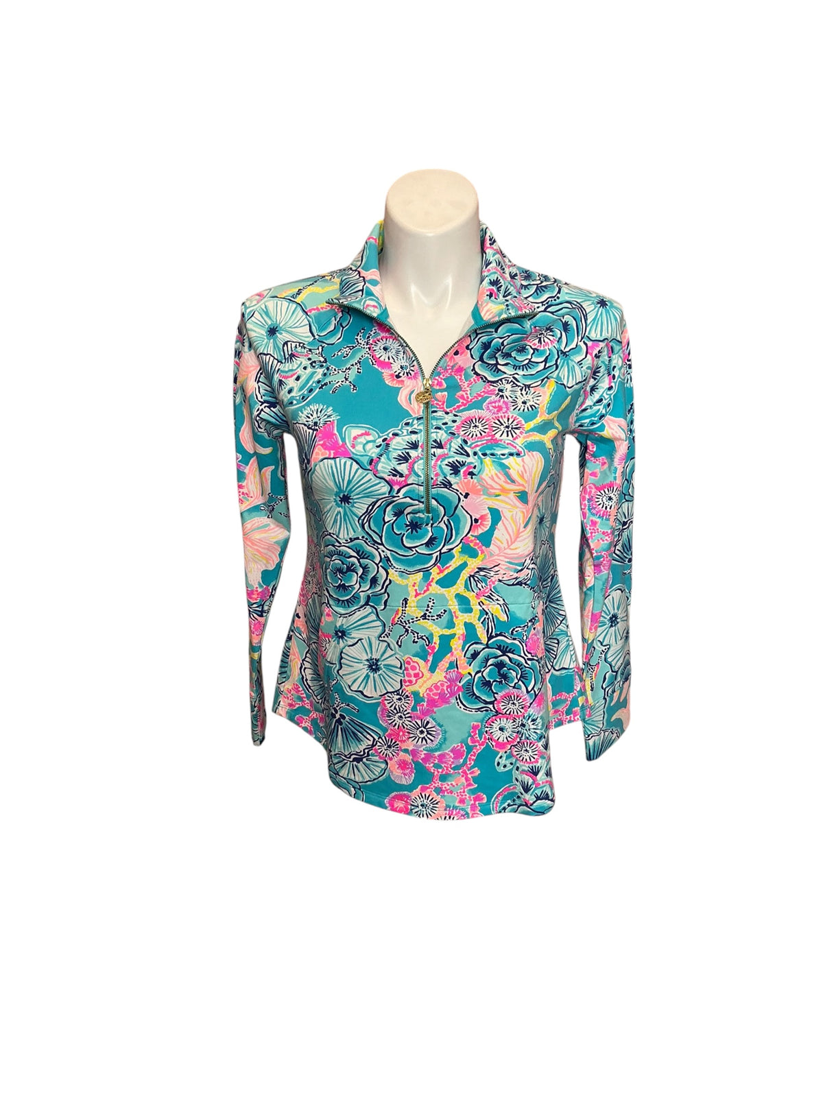 Lilly Pulitzer NWT UPF 50+ Skipper Popover Bali Blue ONCE Upon A Tide - Size M
