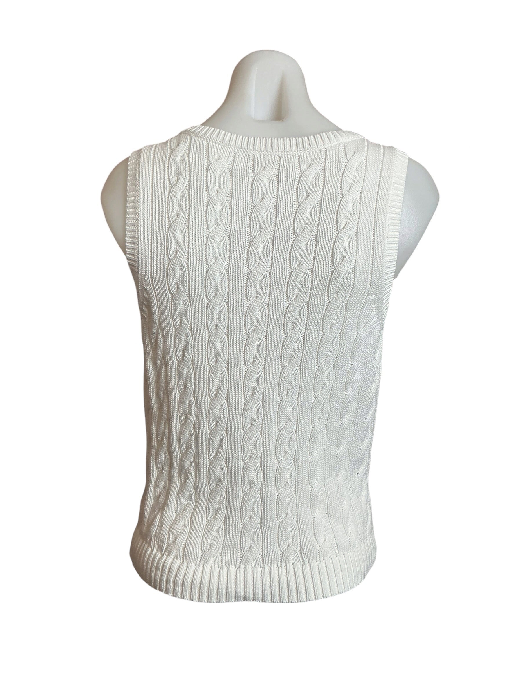 Lilly Pulitzer Brockton V-Neck Sweater Tank Resort White - Size XS