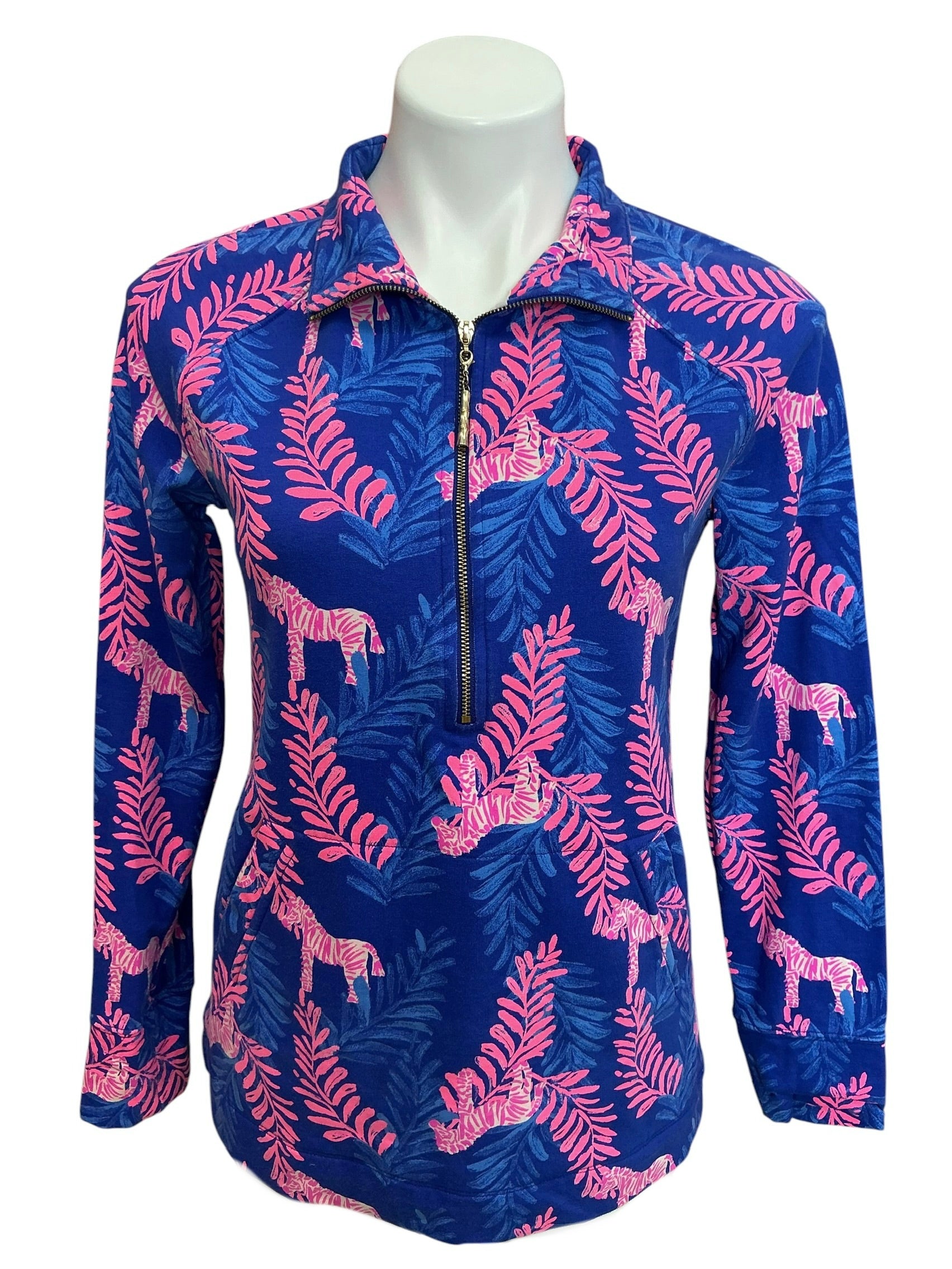 Lilly Pulitzer Skipper Popover Top Royal Purple Dazzle - Size S