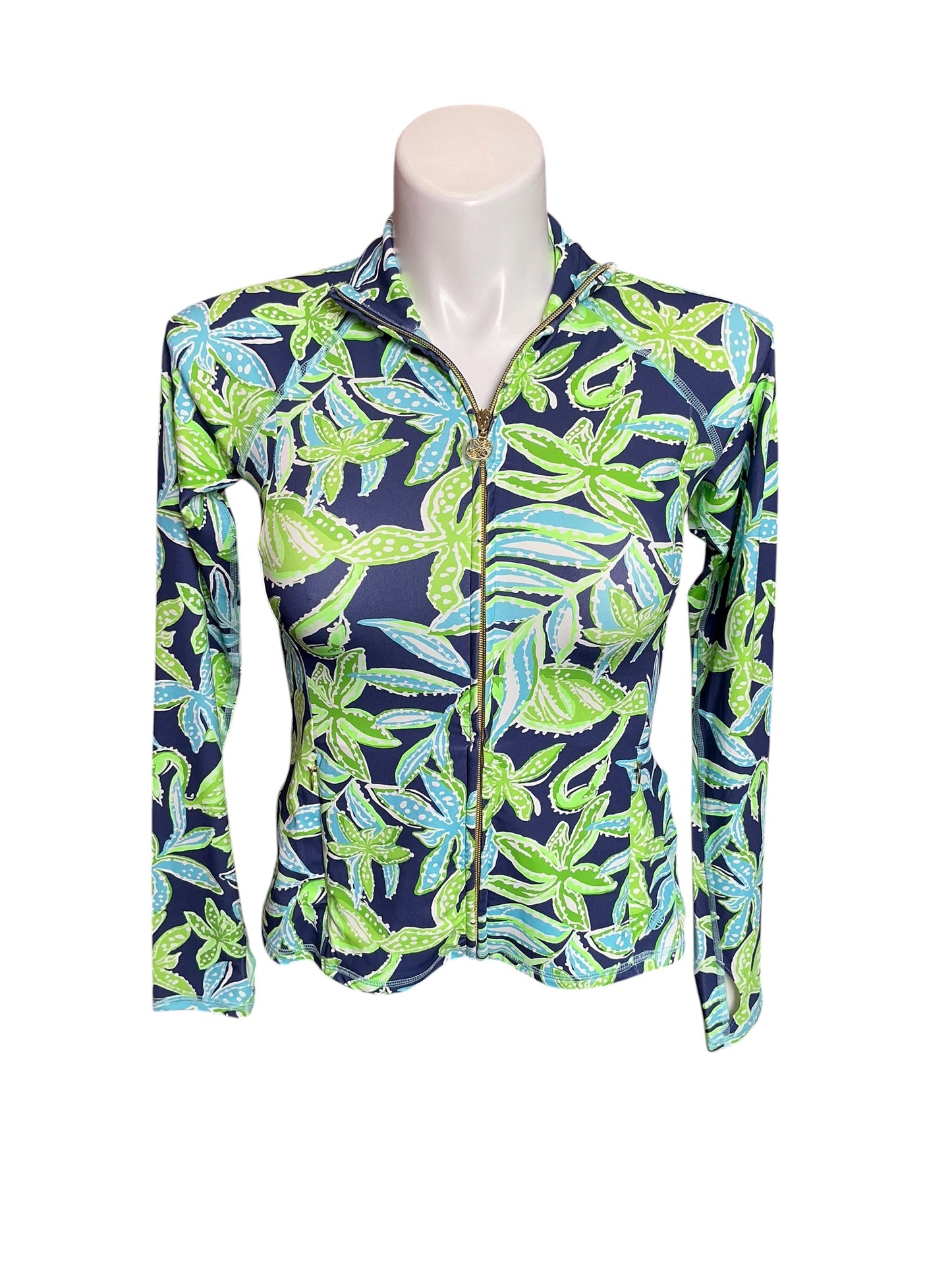 Lilly Pulitzer NWT Breaker Jacker UPF 50+ Sapphire Pool Tropical Tango - Size S