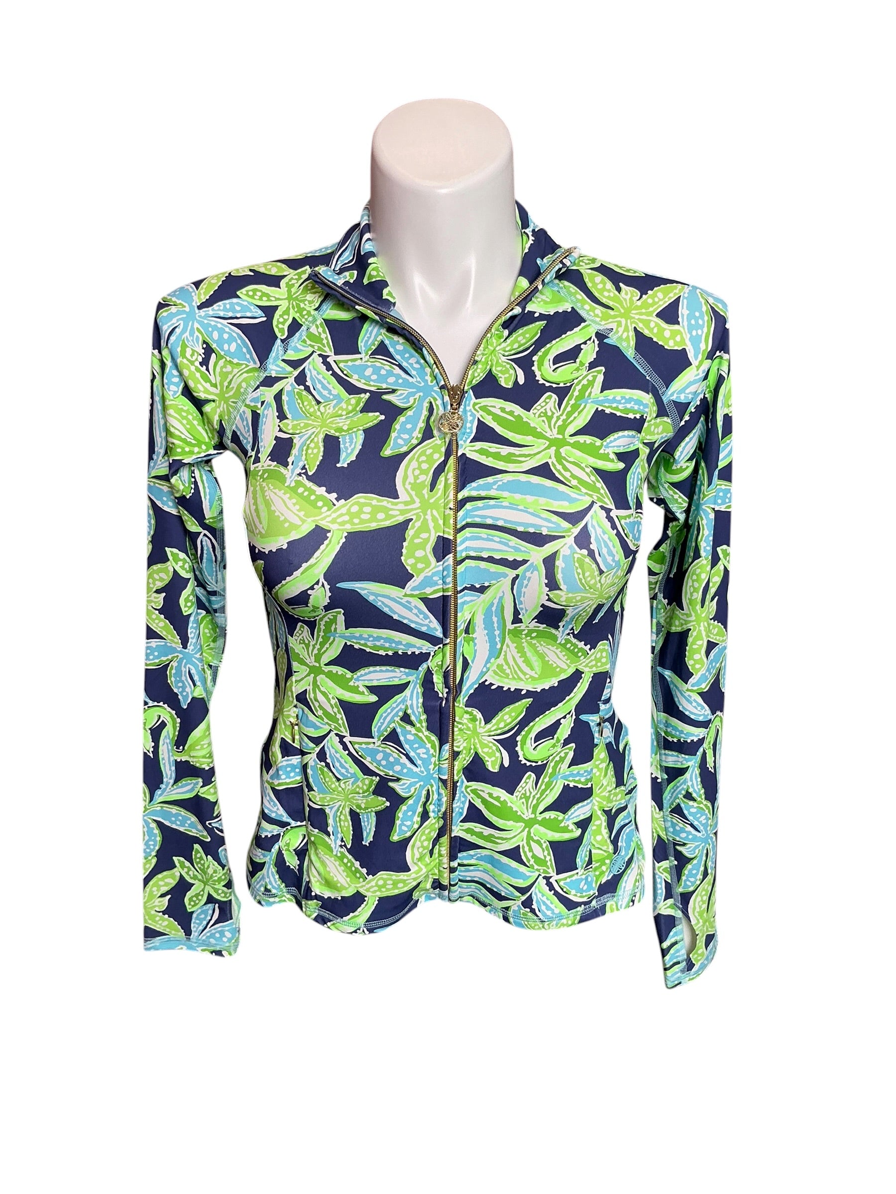 Lilly Pulitzer NWT Breaker Jacker UPF 50+ Sapphire Pool Tropical Tango - Size S