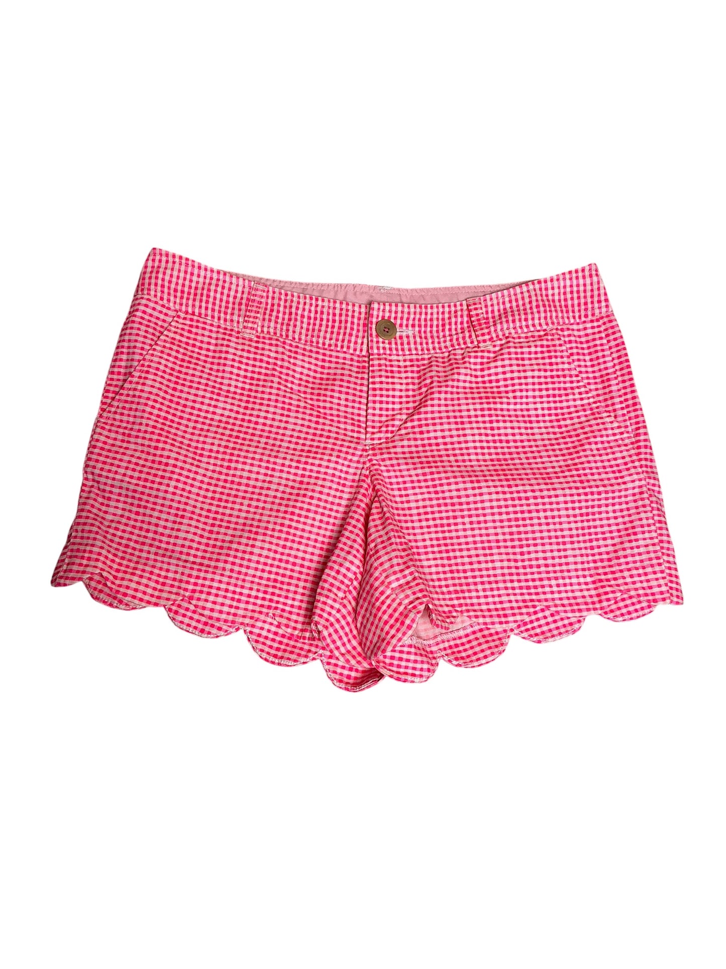 Lilly Pulitzer Buttercup Short Fiesta Pink Gingham - Size 10