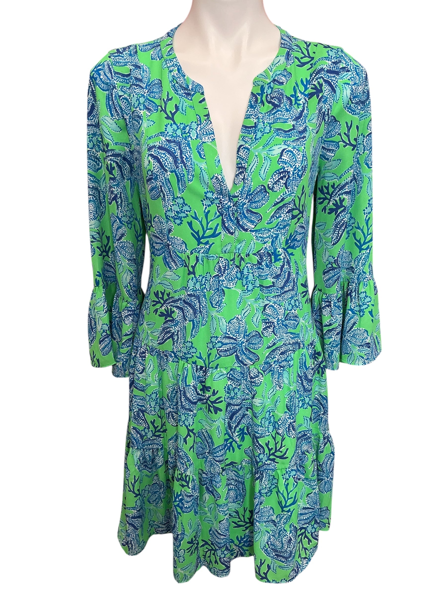 Lilly Pulitzer Gabriel Tunic Cabana Green Keepin It Reel - Size 10