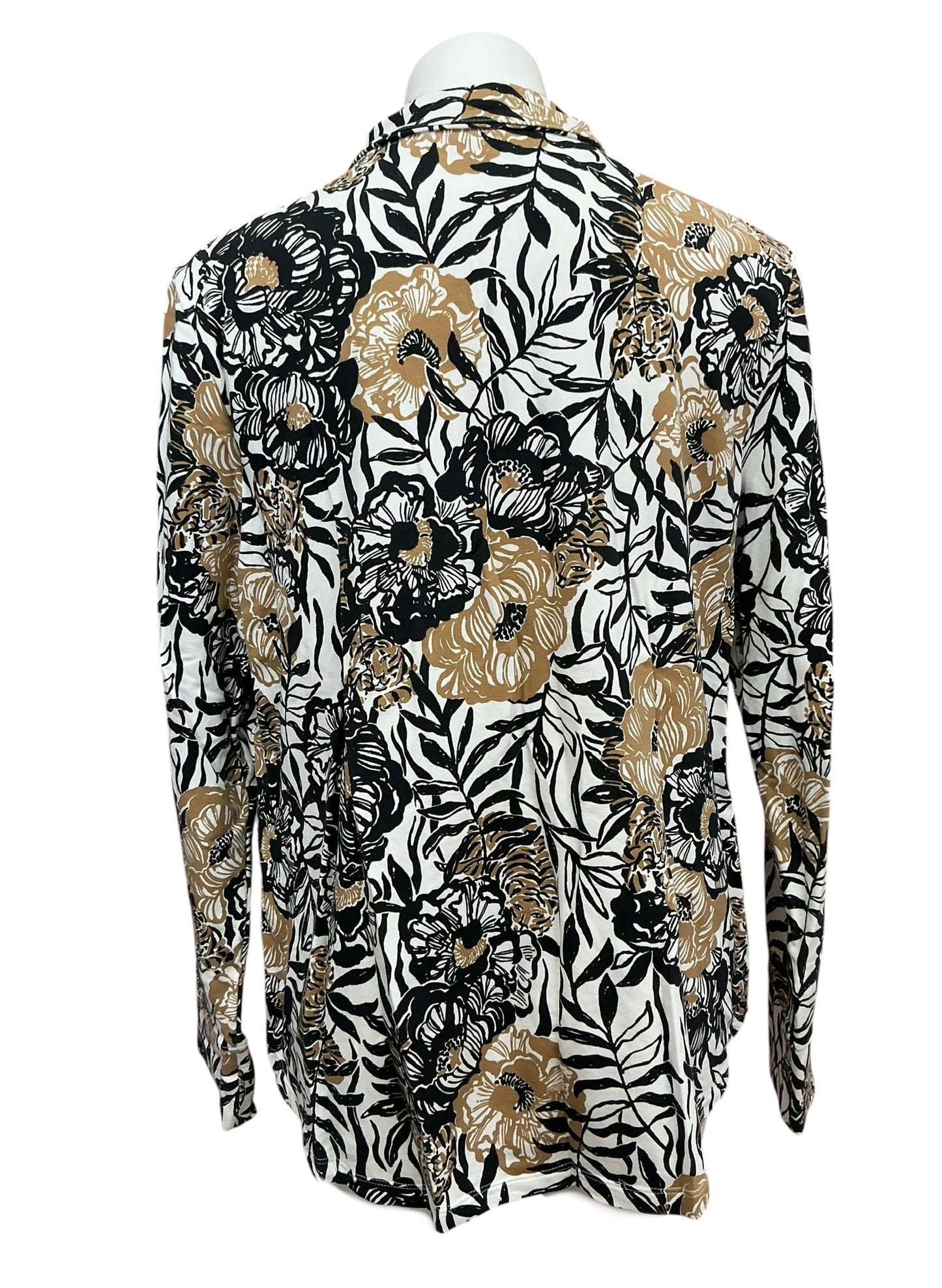 Lilly Pulitzer Leona UPF 50+ Zip Up Top Onyx Peony Party - Size XL