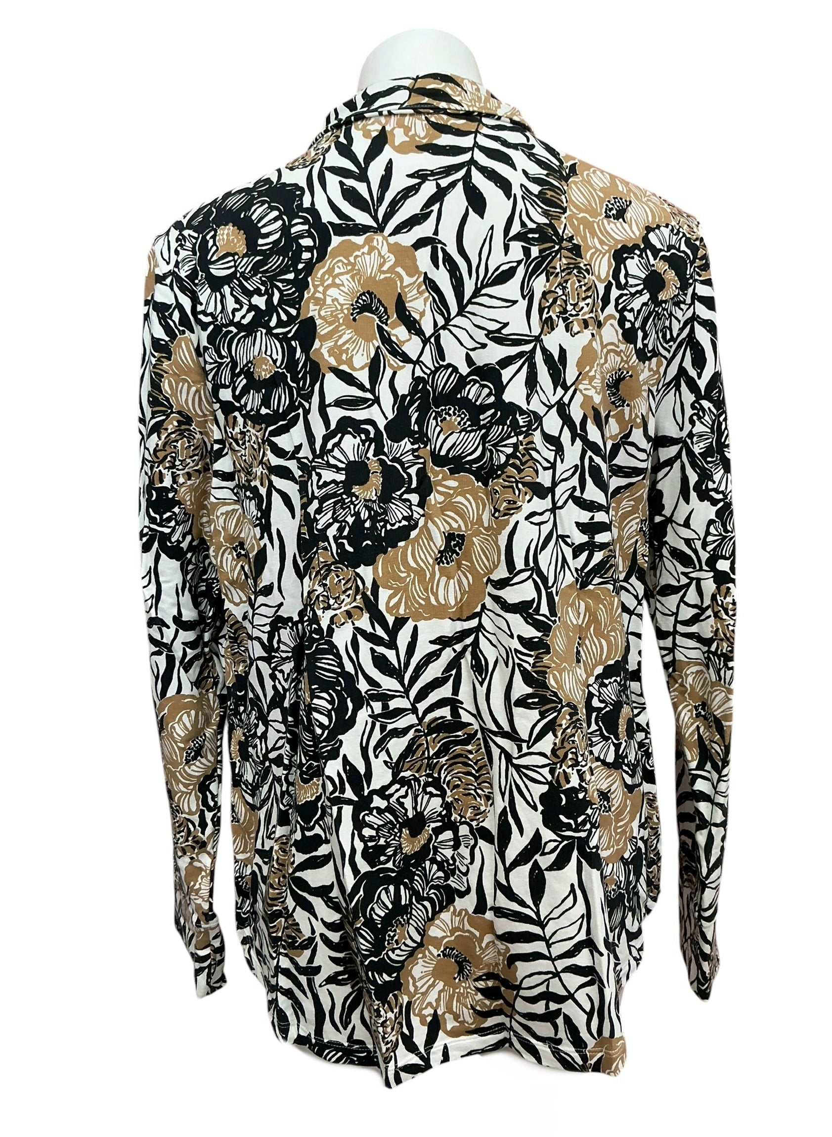 Lilly Pulitzer Leona UPF 50+ Zip Up Top Onyx Peony Party - Size XL
