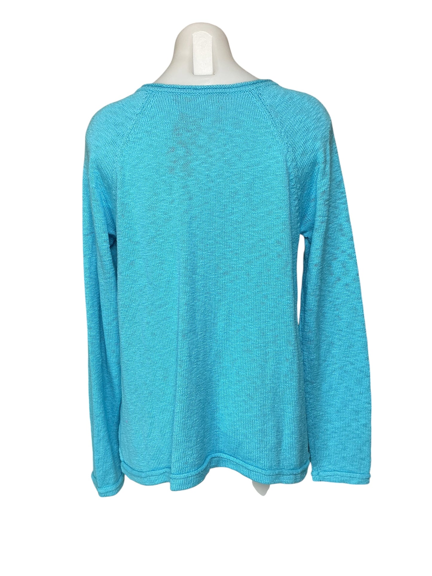 Lilly Pulitzer Danette V-Neck Sweater - Seabreeze Blue Paradise - Size S