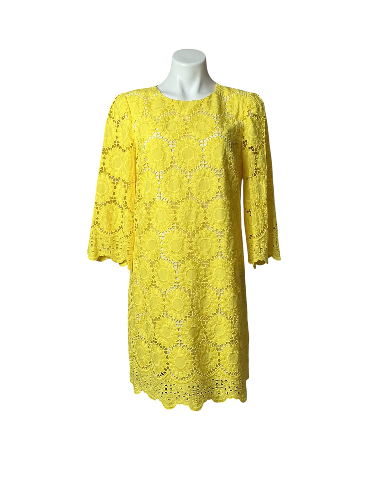 Lilly Pulitzer NWT Mariella Dress Lillys Lemon Floral Scallop Eyelet - Size 4